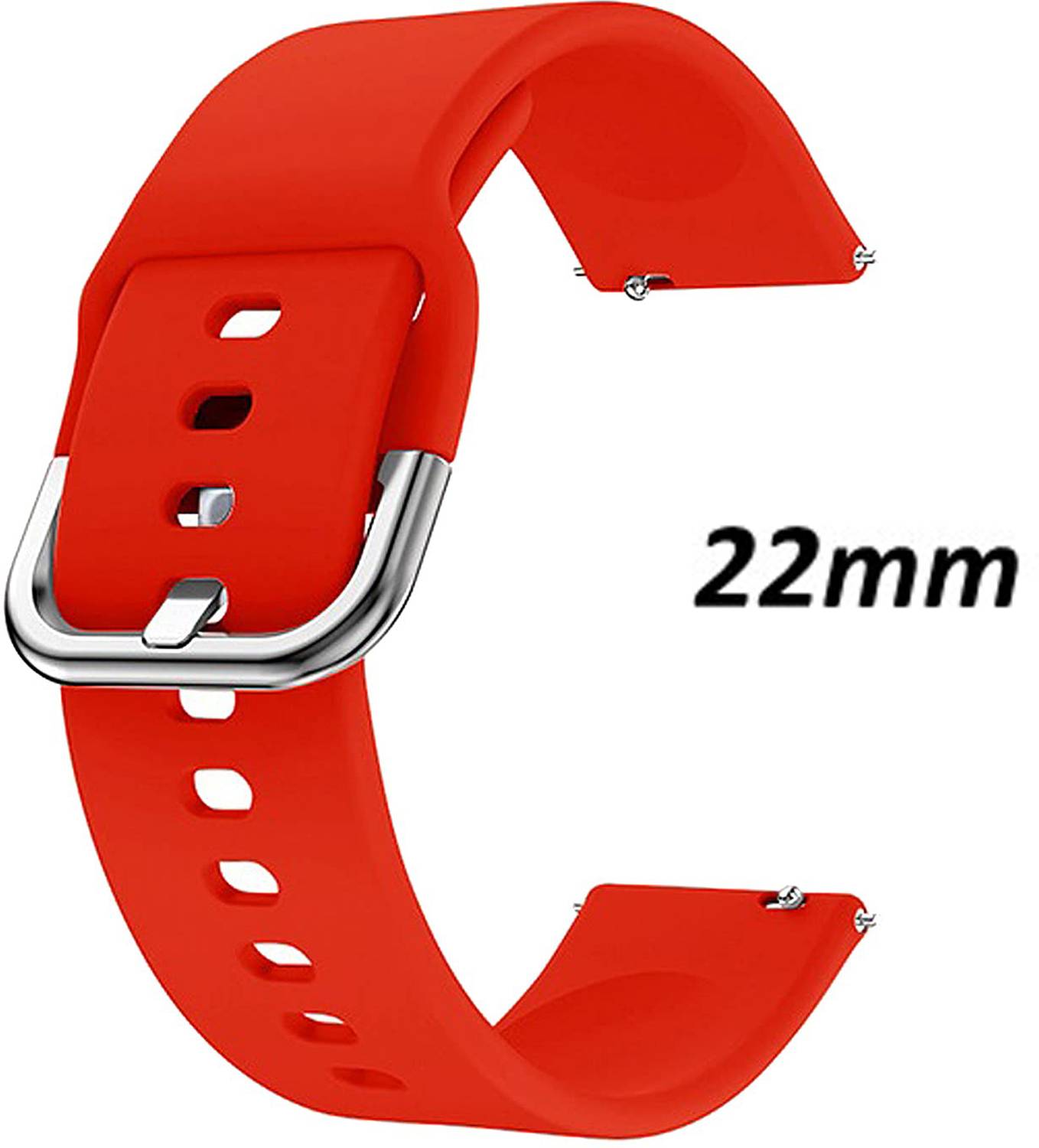 Priavy Silicone Watch Straps Compatible with Noise Active | Buzz | Caliber|(silver buckel)(red ) Smart Watch Strap