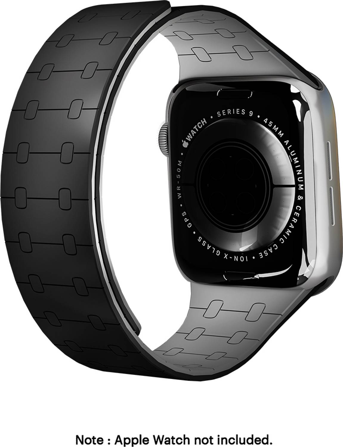 DailyObjects 13 cm Black Lightweight Velour Snap On Smartwatch Wrist Band/Straps | Compatible With Apple Watchbands (38/40/41mm) | High Strength Silicone With Water Resistant Material | Magnetic Closure | Adjustable Strap For Apple Ultra iWatch Series SE 9 8 7 6 5 4 3 2 1 Smart Watch Strap