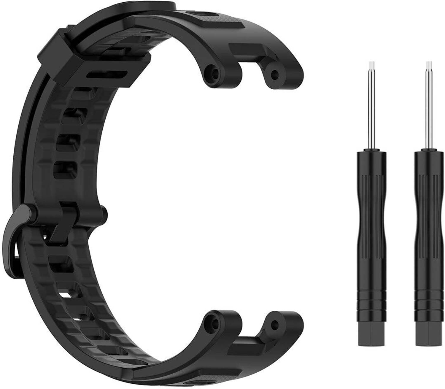JOBINKA Silicon Strap for Amazfit T-Rex/Amazfit Trex Pro(with Installation Tools) Black Smart Watch Strap