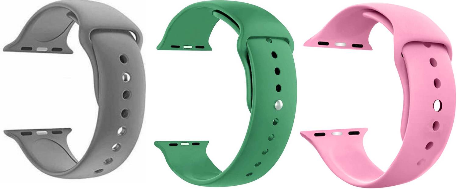 Antoj Smart Watch Strap Belt for Ultra Watch 49 mm, Series 8 / 7 45 mm, Series 6 / 5 / 4 44 mm, Series 3 / 2 / 1 42 mm, T800 Ultra, Watch 8 Ultra, i8 Pro Max, W26, T800.(grey light green,pink ) Smart Watch Strap
