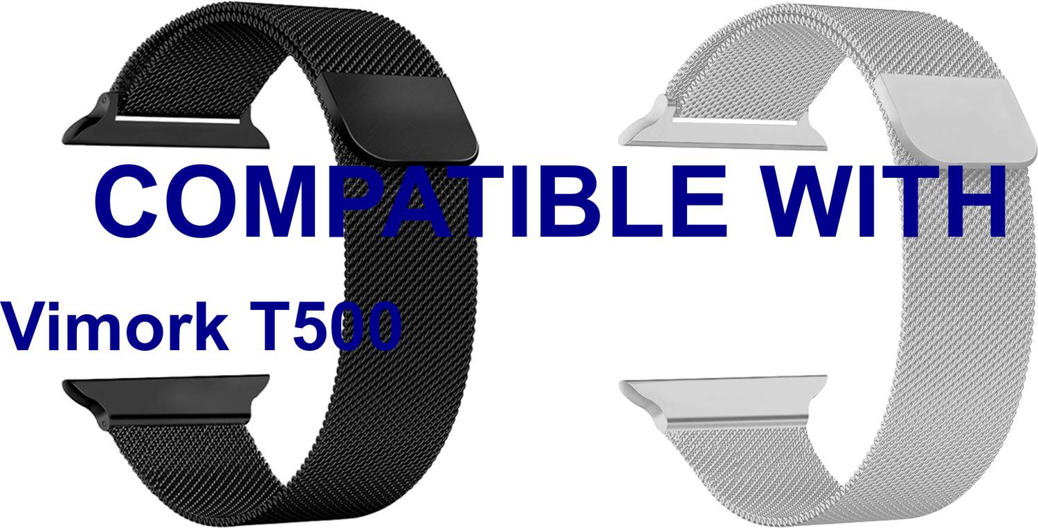 ACM WSM4M40BKSL1167N1 Pack of 2 Sliding 44mm 49mm Watch Strap Magnetic for Vimork T500 Smartwatch Black/Silver Smart Watch Strap Price in India - Buy ACM WSM4M40BKSL1167N1 Pack of 2 Sliding 44mm 49mm Watch Strap Magnetic for Vimork T500 Smartwatch Black/Silver Smart Watch Strap online at Flipkart.com