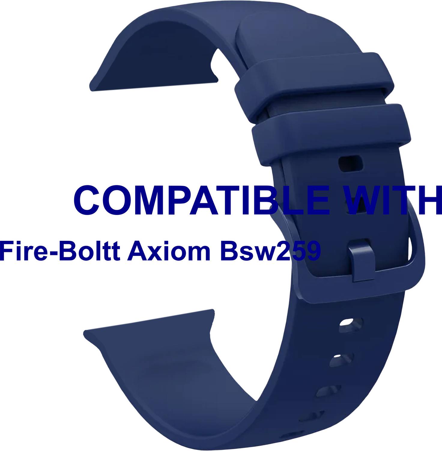 ACM WSM24L40BL1697 Sliding 44mm 49mm Watch Strap Silicone Color Hook for Fire-Boltt Axiom Bsw259 Smartwatch Blue Smart Watch Strap