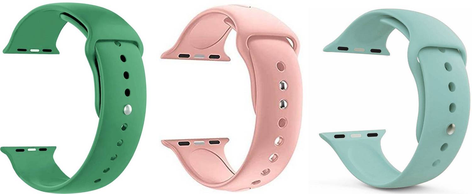 Antoj Smart Watch Strap Belt for Ultra Watch 49 mm, Series 8 / 7 45 mm, Series 6 / 5 / 4 44 mm, Series 3 / 2 / 1 42 mm, T800 Ultra, Watch 8 Ultra, i8 Pro Max, W26, T800.(light green,peach,sky blue) Smart Watch Strap
