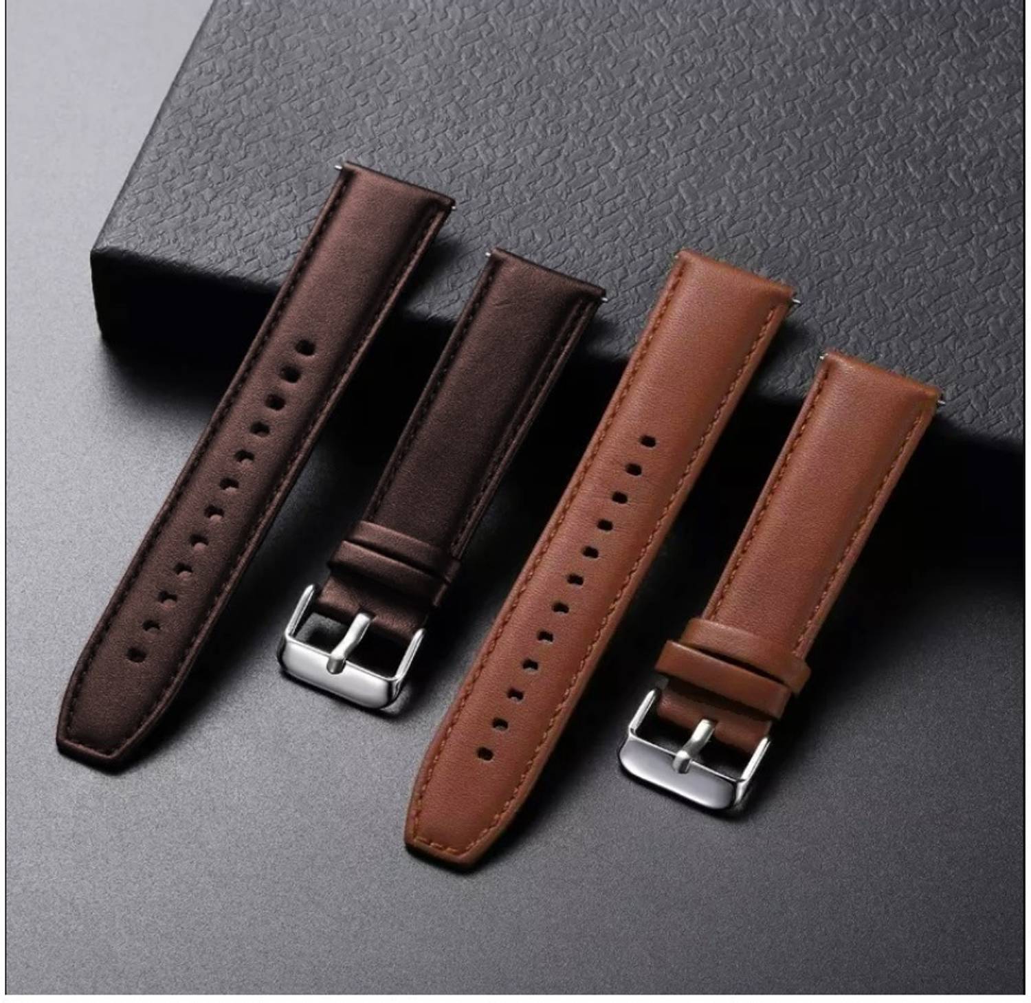 PUNAK 22 mm 22 MM Genuine Leather Smartwatch Strap Belt Compatible with Realme watch 2 Pro Smart Watch Strap