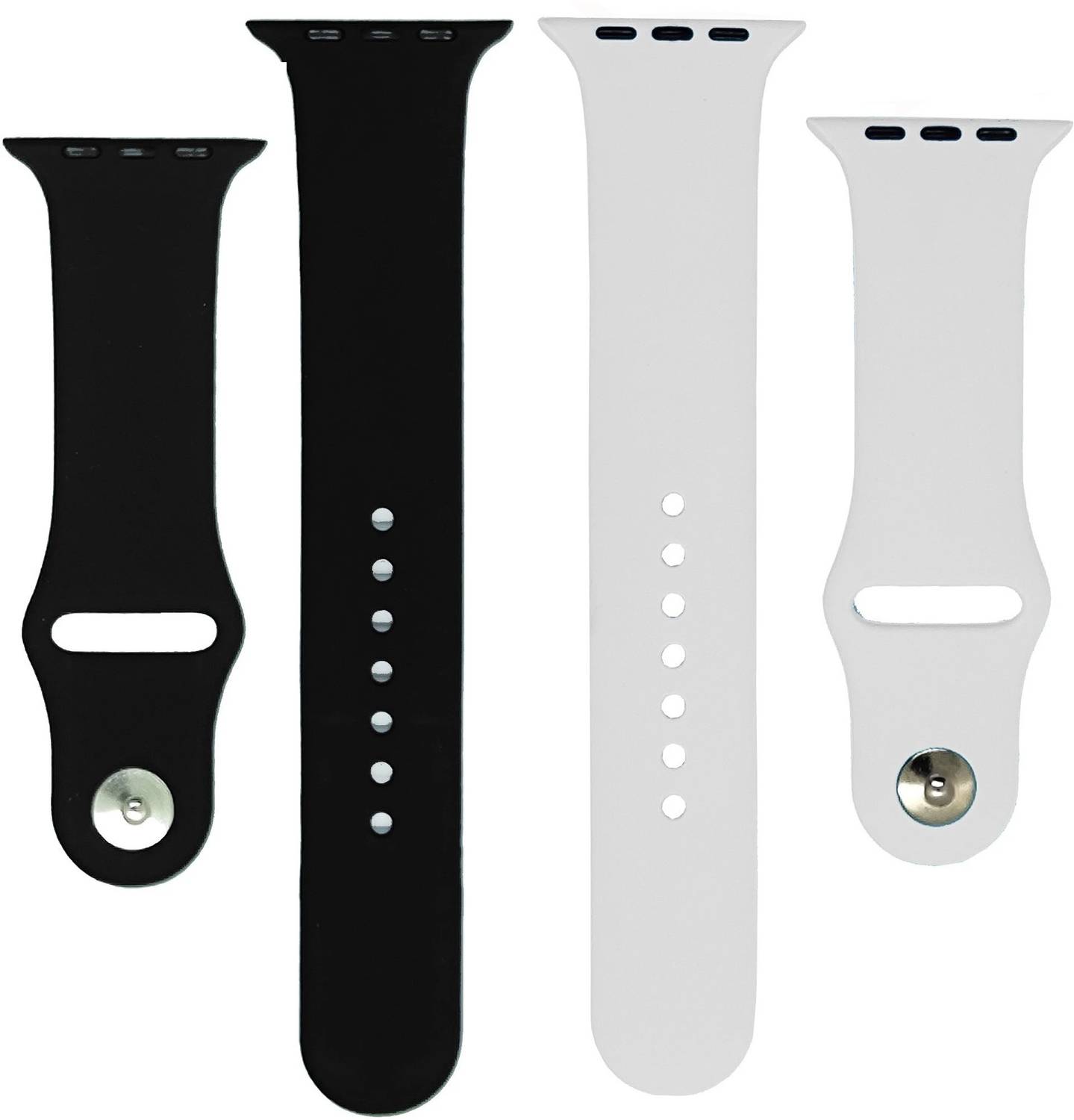 BLACK LOVIES 22 mm Watch Strap Compatible with Apple Watch Straps 42mm 44mm, Soft Silicone Belt Sport Wristbands Smart Watch Band for iWatch Series SE 6/5/4/3/2/1 (PACK OF 2) Smart Watch Strap (BLACK- WHITE) Smart Watch Strap