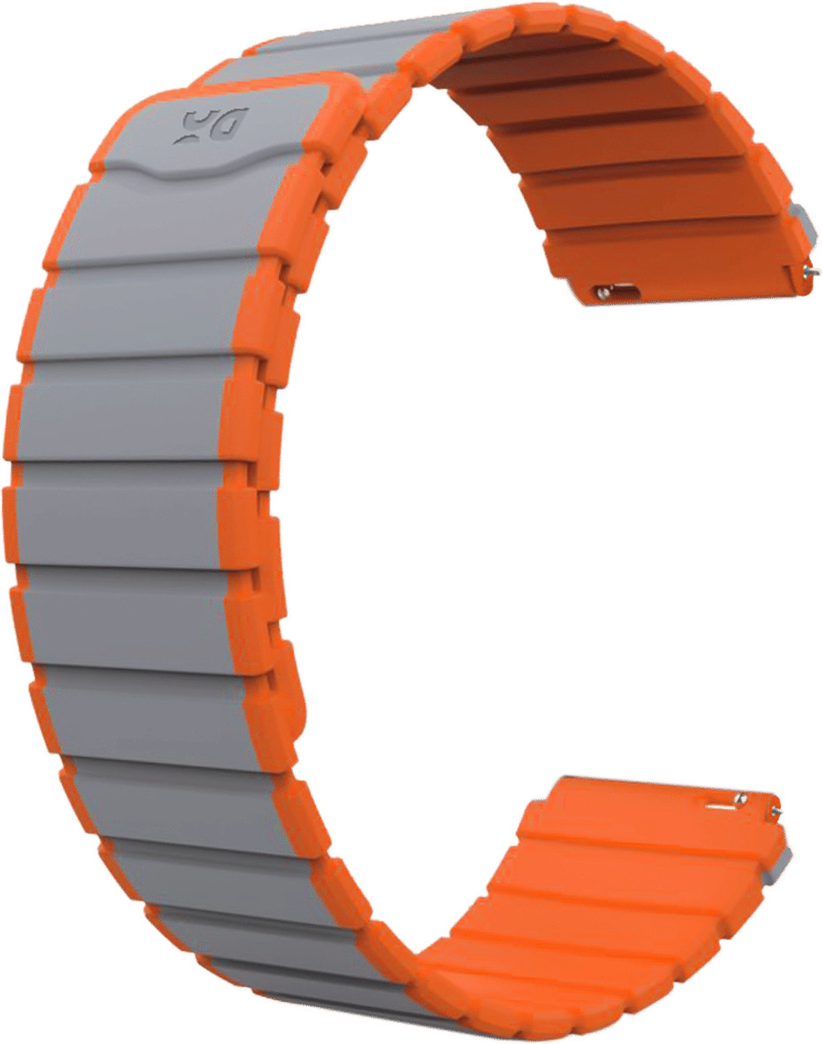 Image of DailyObjects 13 cm Grey-Orange Rim Snap On Universal WatchBand for Samsung /OnePlus /Fitbit Smartwatches (22mm) Smart Watch Strap Smart Watch Strap