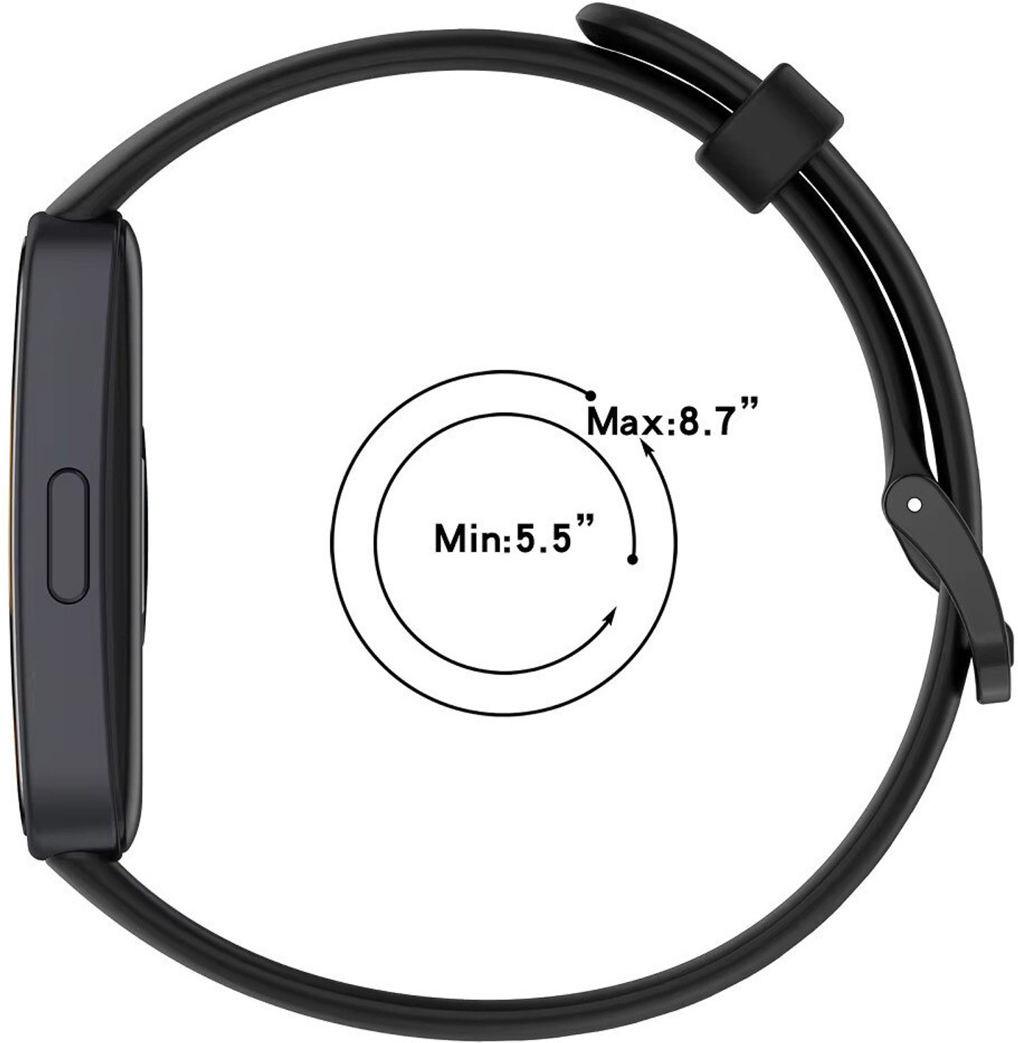 Image of Connexa 8 inch Silicone Replacement Strap Compatible with Huawei Band 8 / 9 - Soft, Adjustable Sport Band with Secure Buckle Smart Band Strap