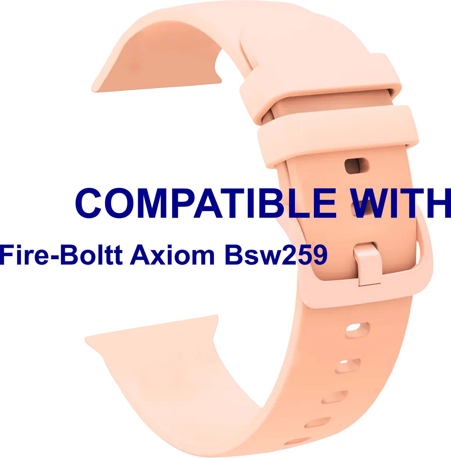 ACM WSM24L40CP1697 Sliding 44mm 49mm Watch Strap Silicone Color Hook for Fire-Boltt Axiom Bsw259 Smartwatch Creame Pink Smart Watch Strap