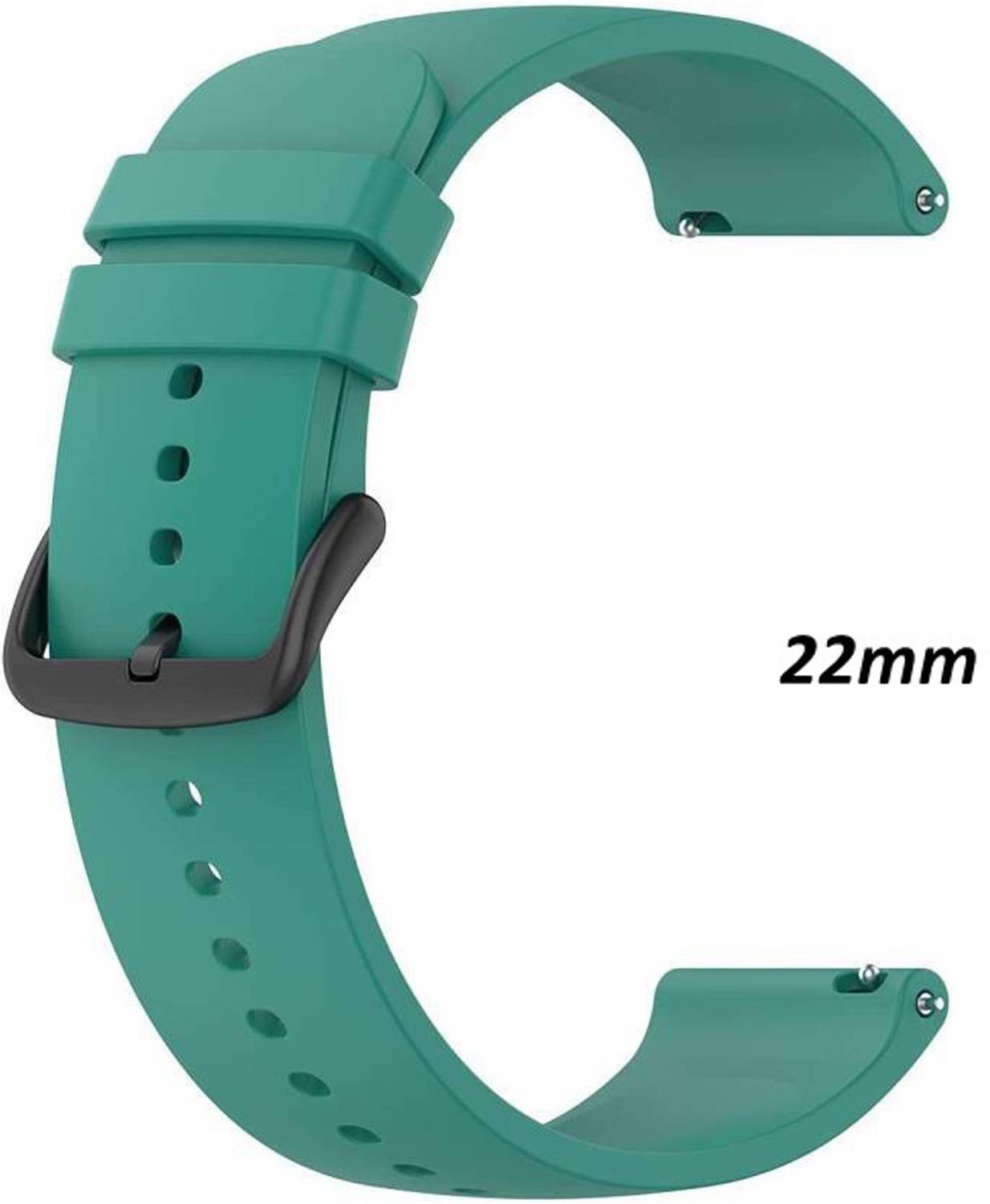Priavy Silicone Compatible with Noise Active | Buzz | Caliber | Smart Watch Strap,22mm black buckle(green ) Smart Watch Strap