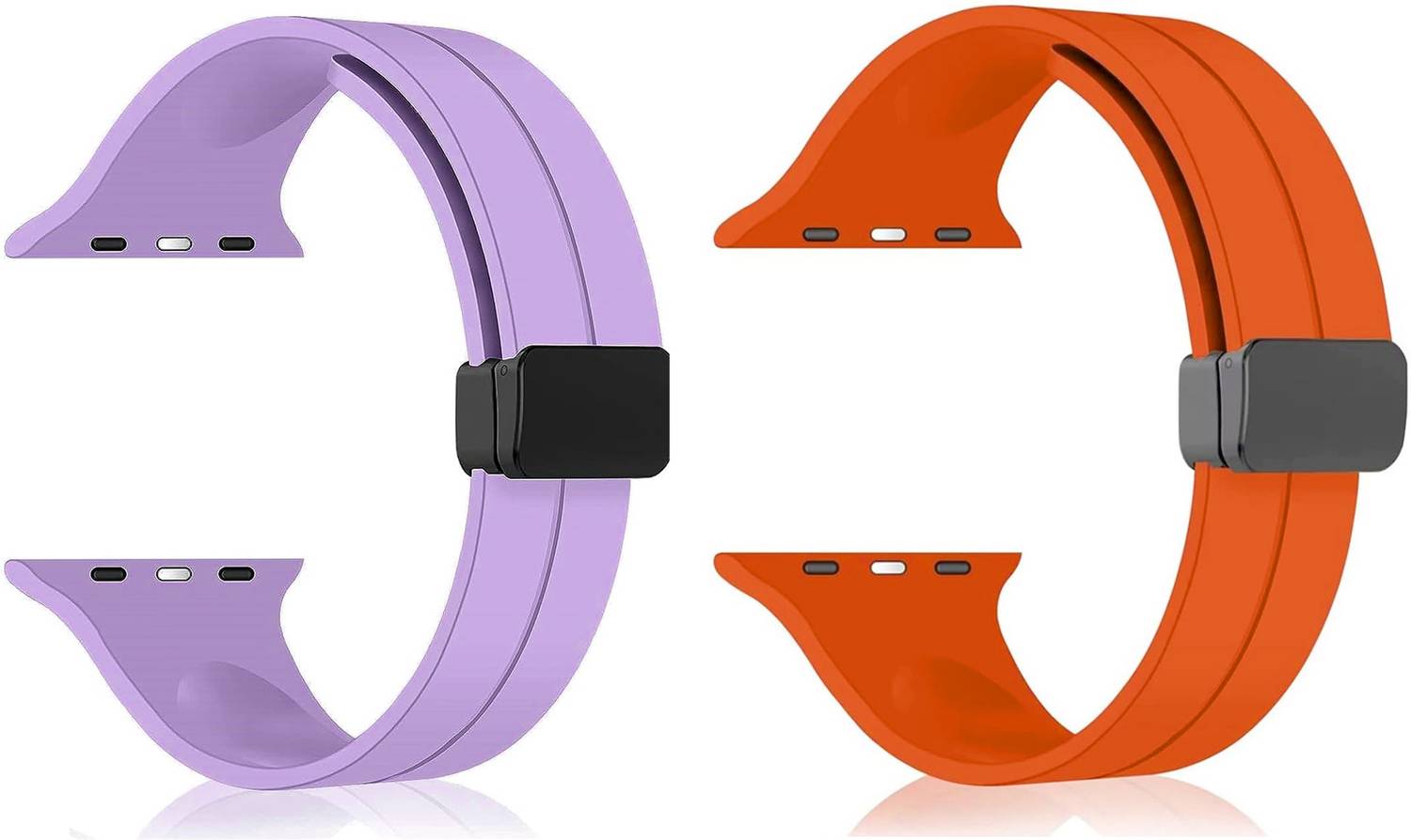 BLACK LOVIES 44 mm Soft Silicon Magnetic Smart Watch Strap Belt for Ultra Watch 49 mm, Series 8 / 7 45 mm, Series 6 / 5 / 4 44 mm, Series 3 / 2 / 1 42 mm, T800 Ultra, Watch 8 Ultra, i8 Pro Max, W26, T800 Smart Watch Strap