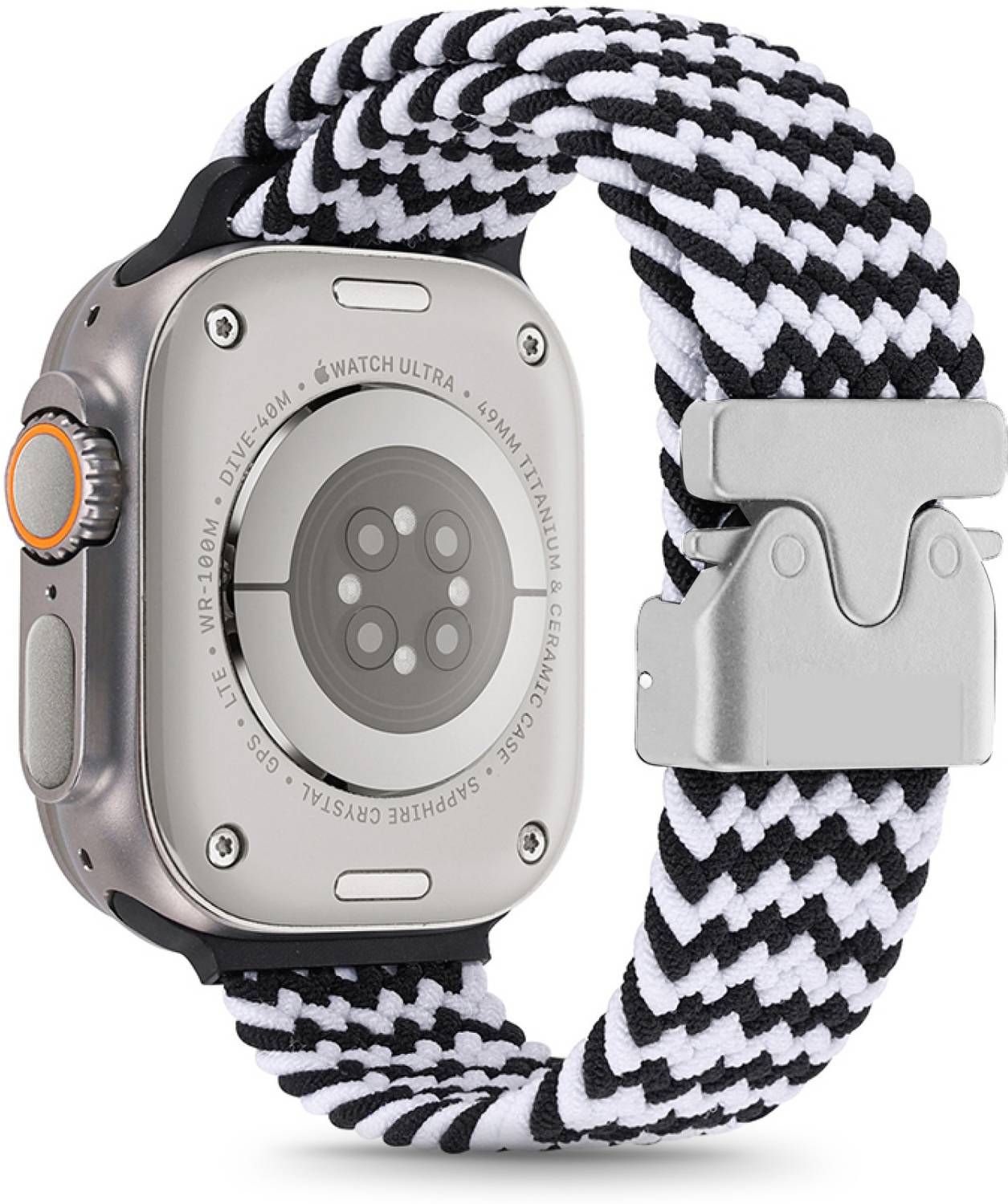 NECESORIES 15 cm Braided Buckle Nylon Strap for iWatch series 44mm/45mm/46mm(series10-11)/49mm Smart Watch Strap
