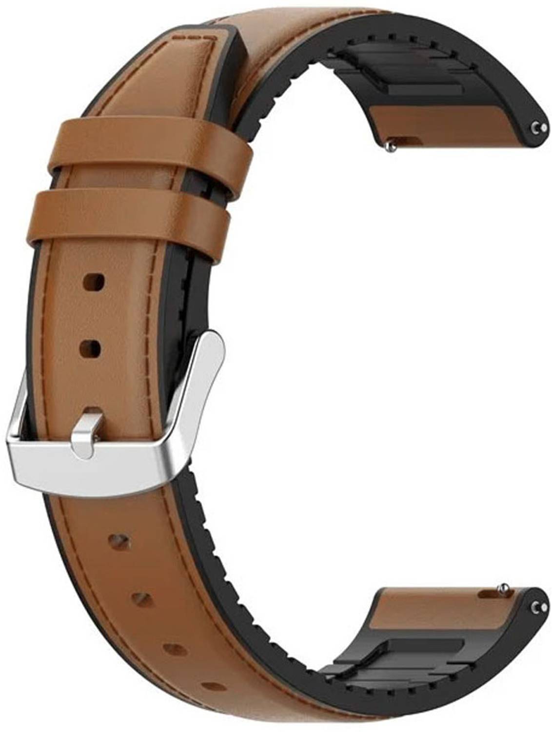AOnes 22mm Watch Strap Leather Silicone Belt for Noise Colorfit Hexa Smart Watch Strap