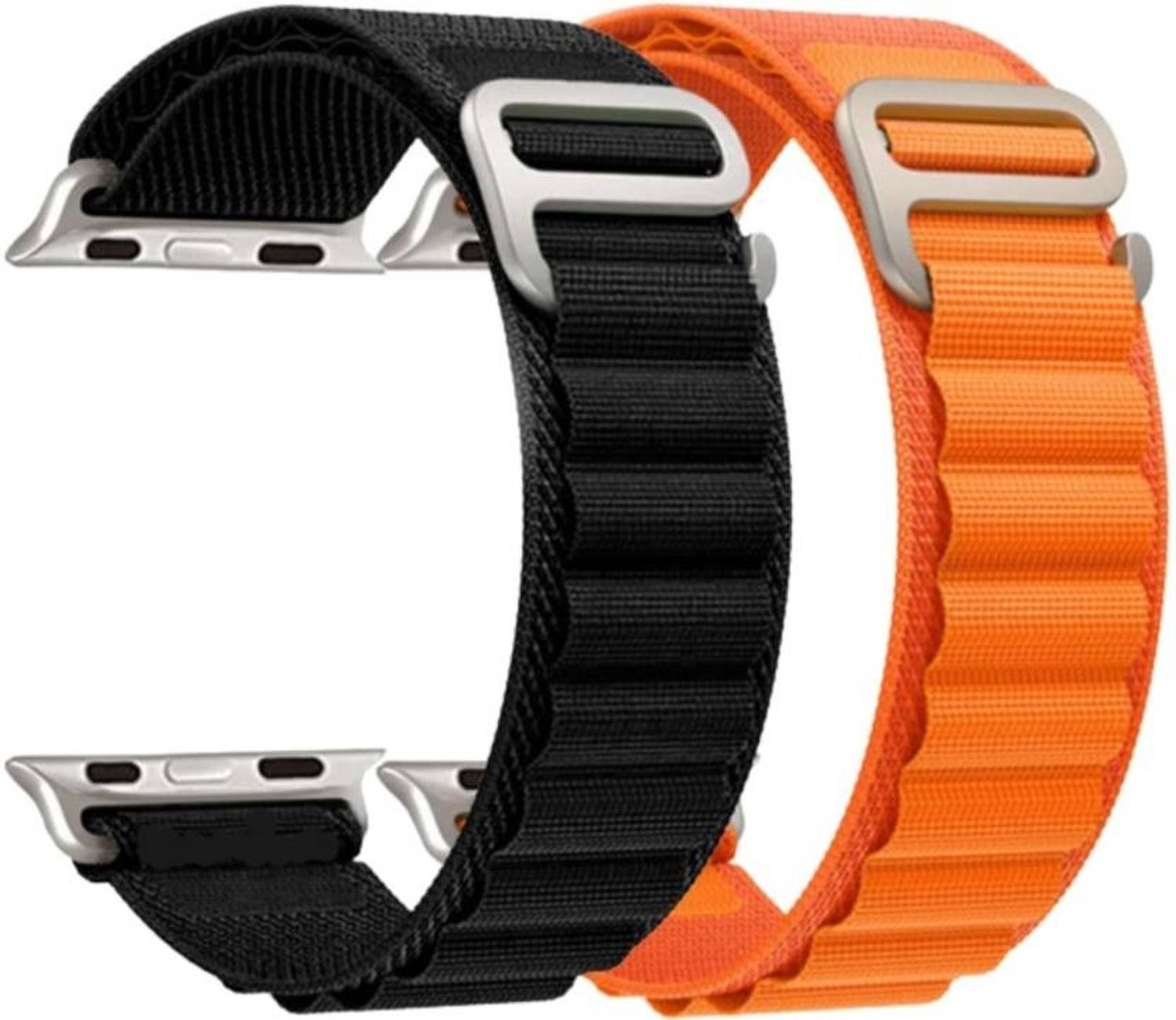 Aenoko 10 cm Alpine Loop Nylon Bands/Straps Compatible with Watch 49mm 45mm 44mm 42mm Men & Women, Adjustable Strap with Metal G-Hook Premium Strap for iWatch Ultra Series SE 8 7 6 5 4 3 2 1, FIREBOLT Ring/ Ring Plus/ Ring Pro/ Visionary, PEBBLE Frost, Cosmos Engage, Cosmos Grande, W26, W26 PLUS, W26 PLUS PRO, T55, T55+, T500, T500+, T800, HW12, HW13, HW16, K16, K17, A2, i7 PRO MAX, i8 PRO MAX, Watch Ultra, Series 6, etc (Only Alpine Loop Strap, Watch NOT Included) (Pack of 2) Smart Watch Strap