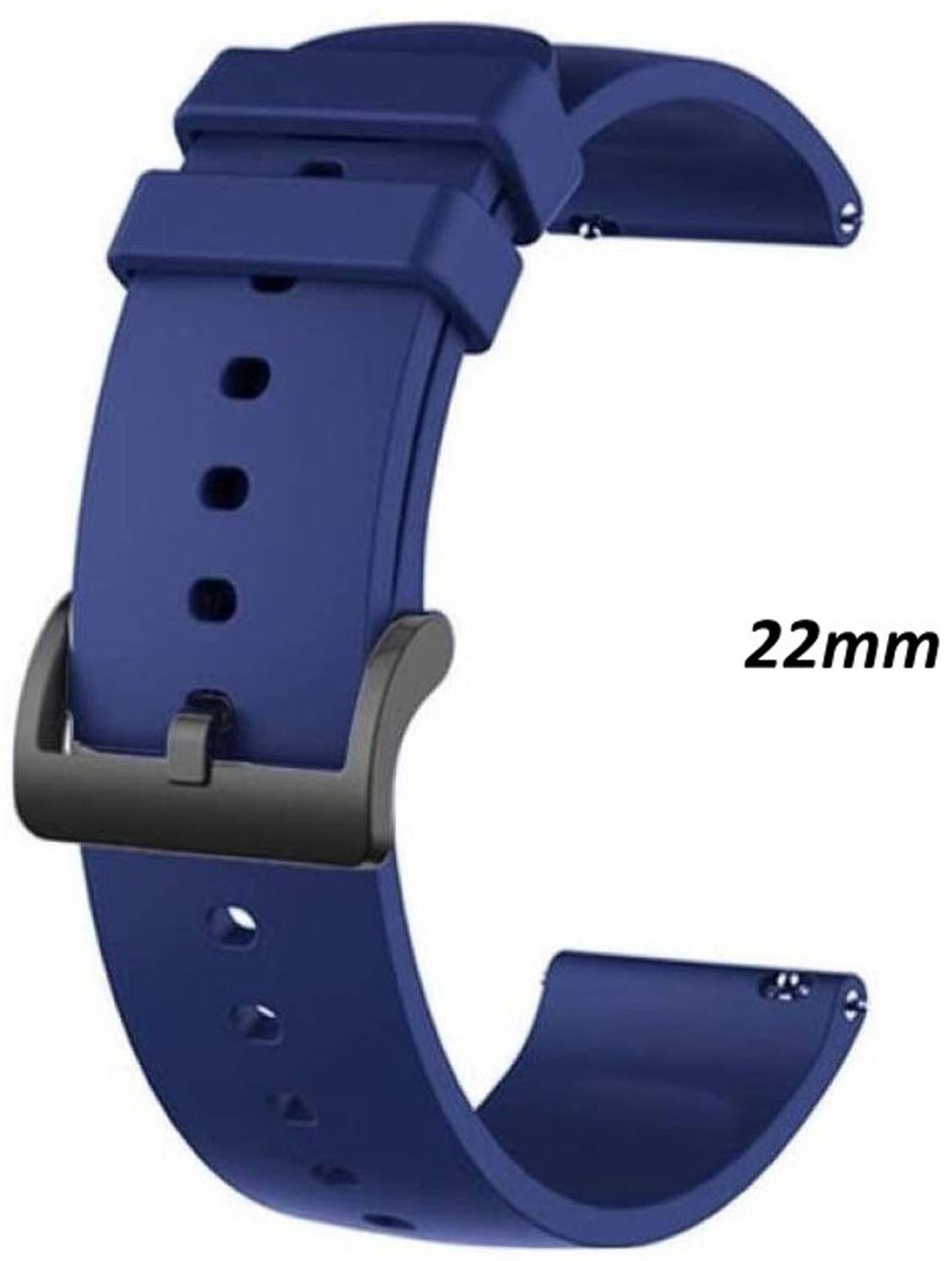 Priavy Silicone Compatible with Noise Active | Buzz | Caliber | Smart Watch Strap,22mm black buckle(blue ) Smart Watch Strap