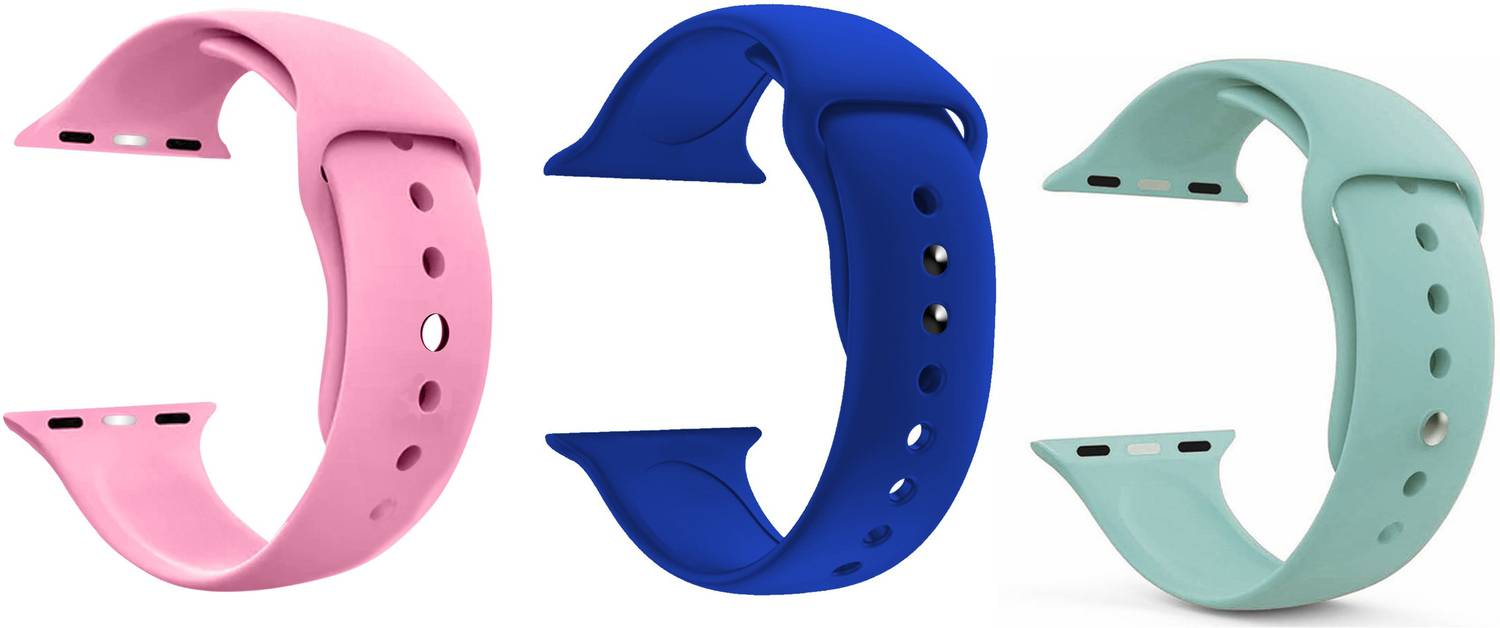 Antoj Smart Watch Strap Belt for Ultra Watch 49 mm, Series 8 / 7 45 mm, Series 6 / 5 / 4 44 mm, Series 3 / 2 / 1 42 mm, T800 Ultra, Watch 8 Ultra, i8 Pro Max, W26, T800.(pink,royal blue,sky blue) Smart Watch Strap