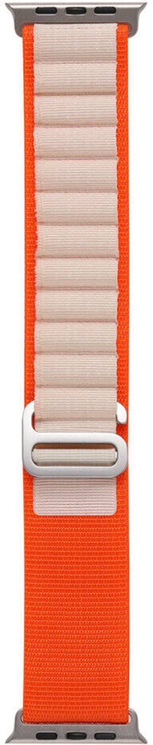 ABSOLUTE LIFESTYLE 2.5 inch Alpine Loop Nylon Bands/Straps Compatible with Watch 49mm 45mm 44mm 42mm Men & Women, Adjustable Strap with Metal G-Hook Premium Orange with White Strap for iWatch Ultra Series SE 8 7 6 5 4 3 2 1 (Only Alpine Loop Strap, Watch NOT Included) Smart Watch Strap