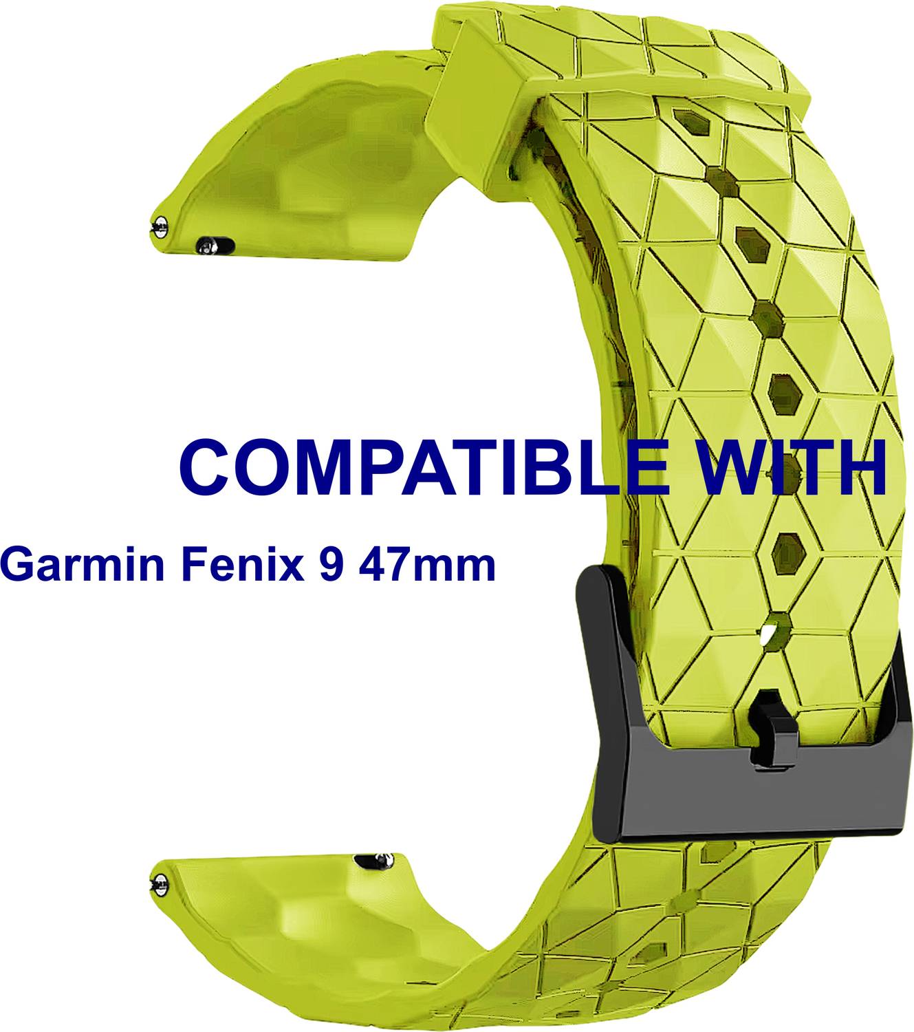 ACM WSM29Q22LG5200 Watch Strap Silicone Designer Belt 22mm for Garmin Fenix 9 47mm Smartwatch Lime Green Smart Watch Strap