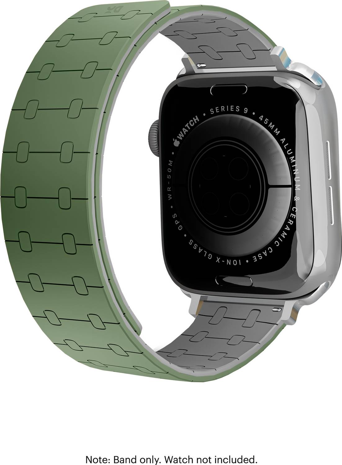 DailyObjects 13 cm Olive Lightweight Velour Snap On Smartwatch Wrist Band/Straps | Compatible With Apple Watchbands (42/44/45/49mm) | High Strength Silicone With Water Resistant Material | Magnetic Closure | Adjustable Strap For Apple Ultra iWatch Series SE 9 8 7 6 5 4 3 2 1 Smart Watch Strap Smart Watch Strap