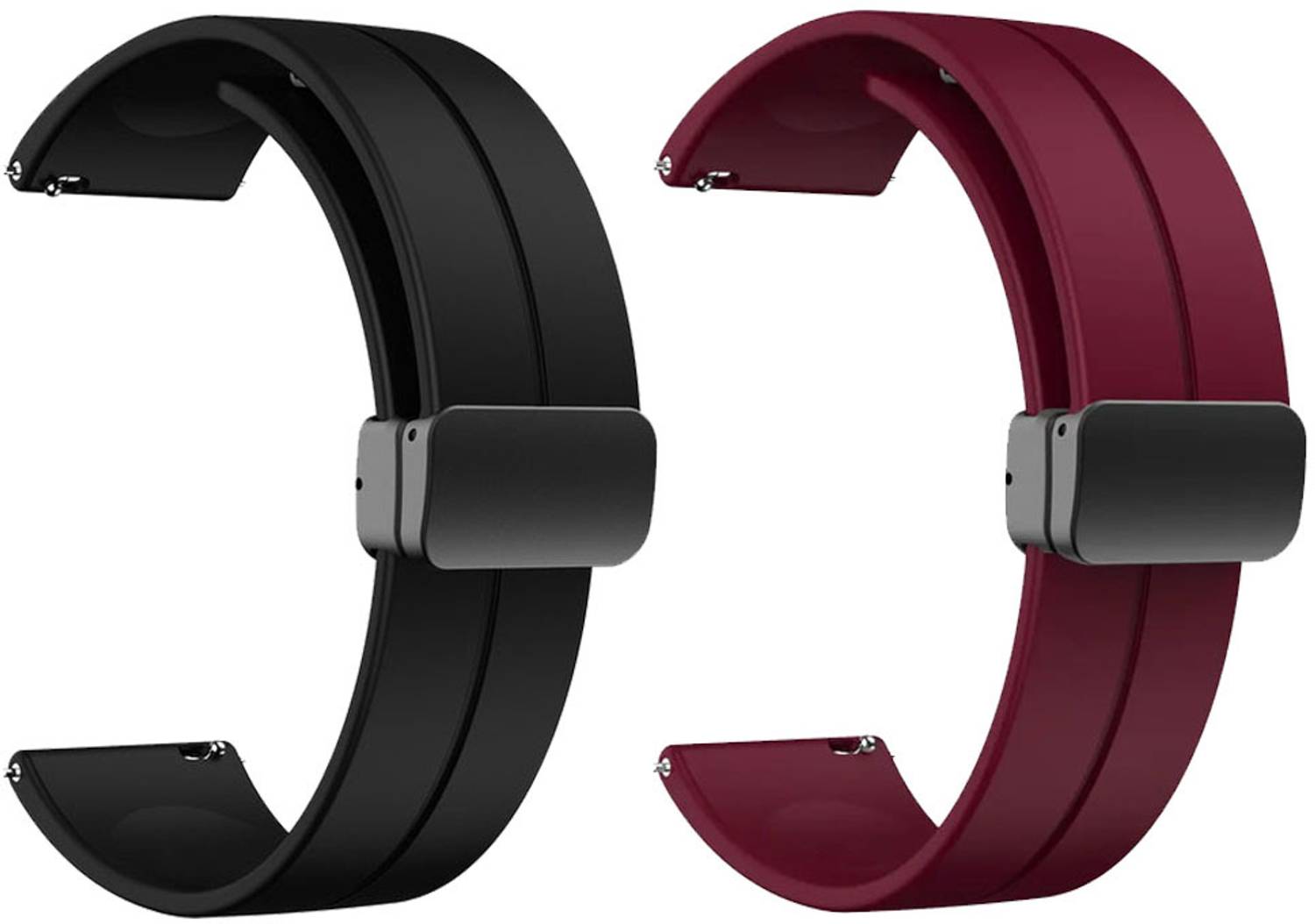AOnes Pack of 2 Silicone Belt Magnetic Folding Buckle for Ptron Pulsefit F21+ Smart Watch Strap