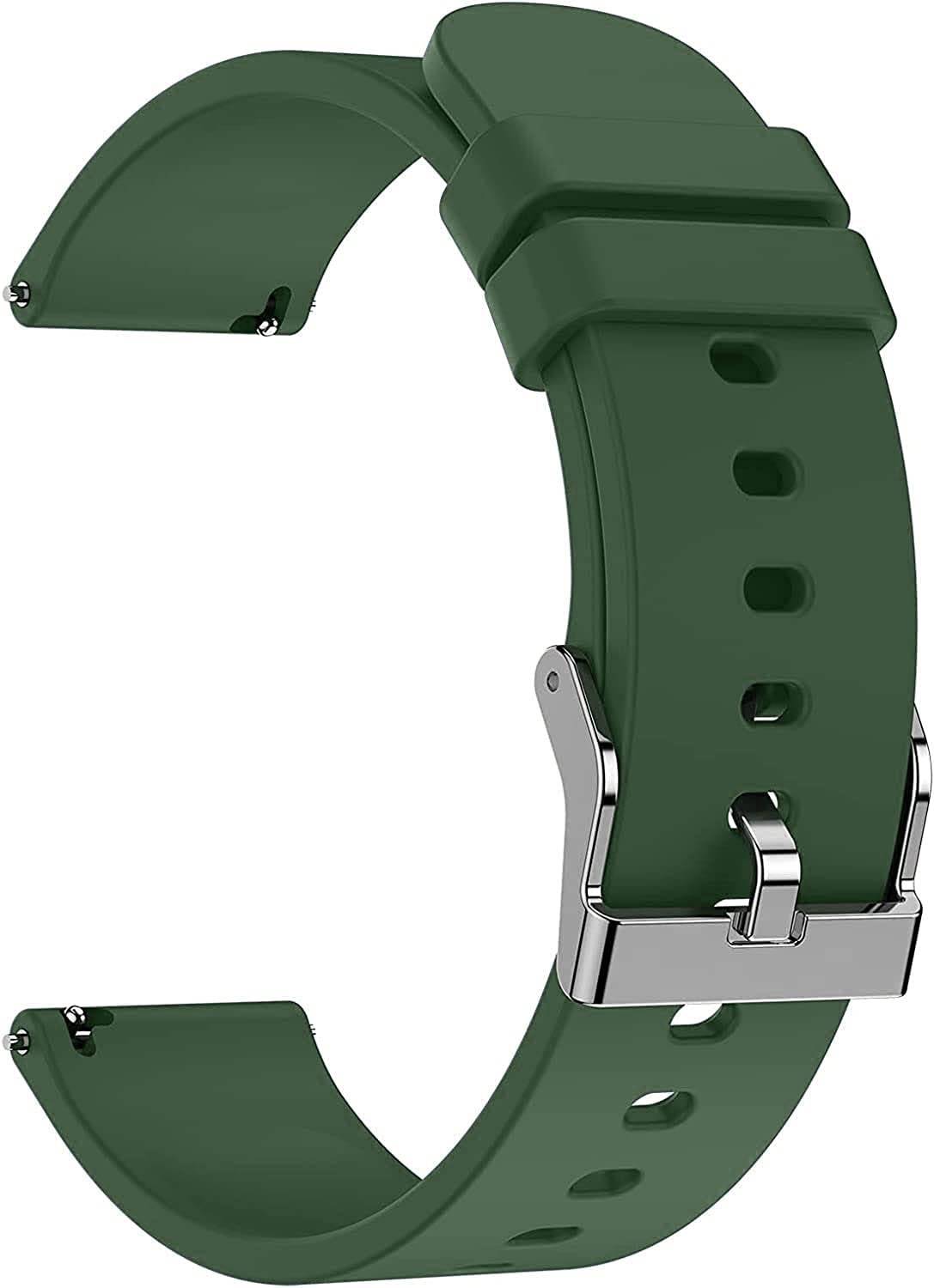 Zelfo Silicone Strap Compatible With Cult Active TR Smart Watch_BND-8PVC22GRN-1395 Smart Watch Strap
