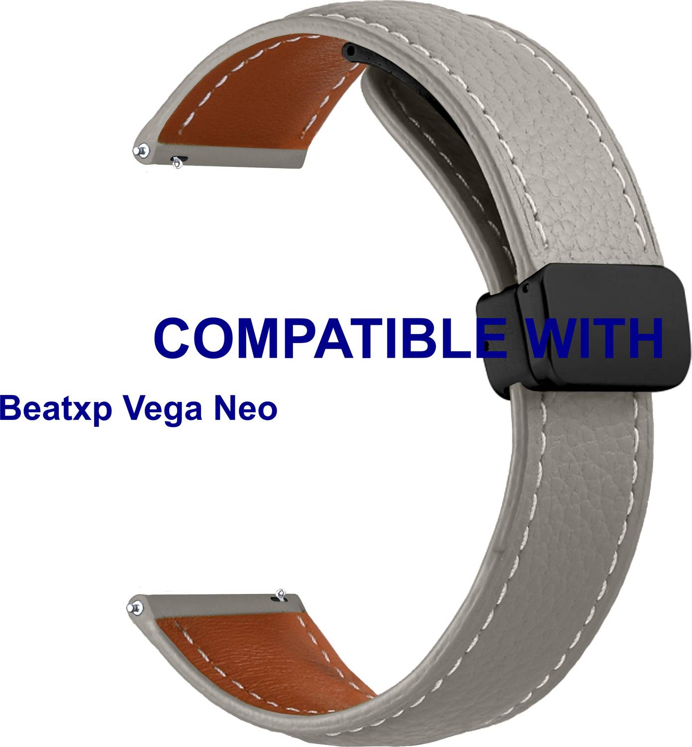 ACM WSM47I22GY3276 Watch Strap Leather Magnetic Belt 22mm for