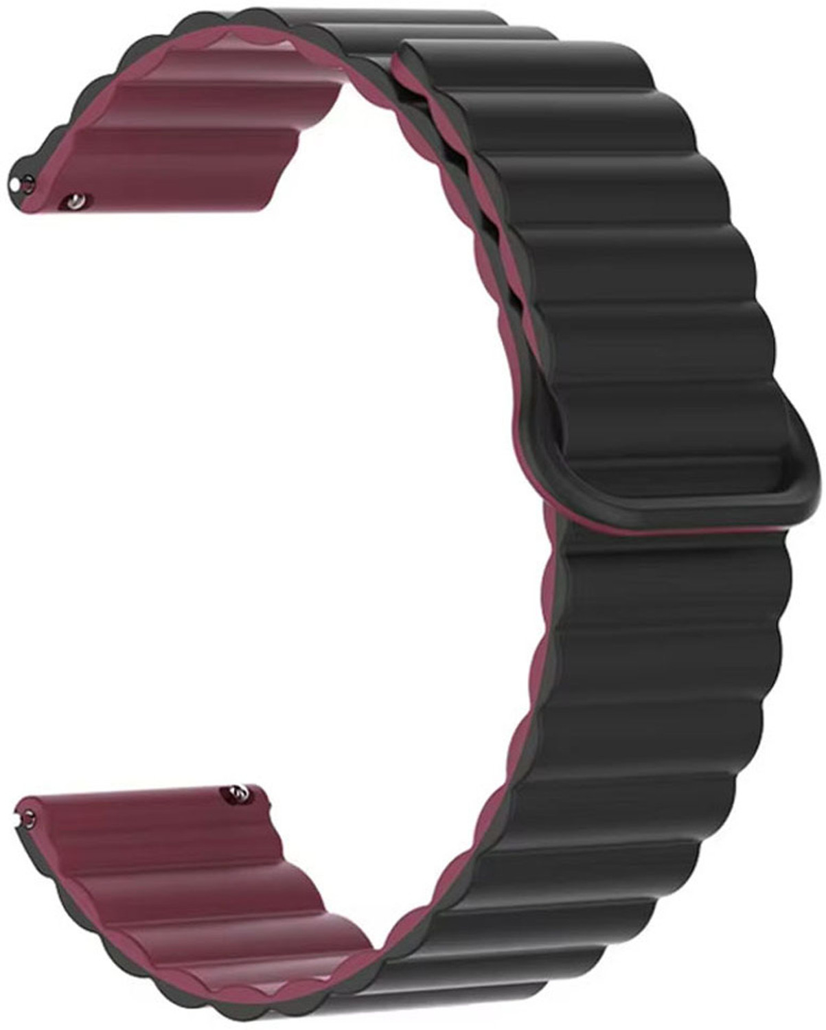 Image of AOnes 22mm Watch Strap Magnetic Silicone Classy Color Belt for Fastrack Optimus 2 Pro Smart Watch Strap (Black, Purple)