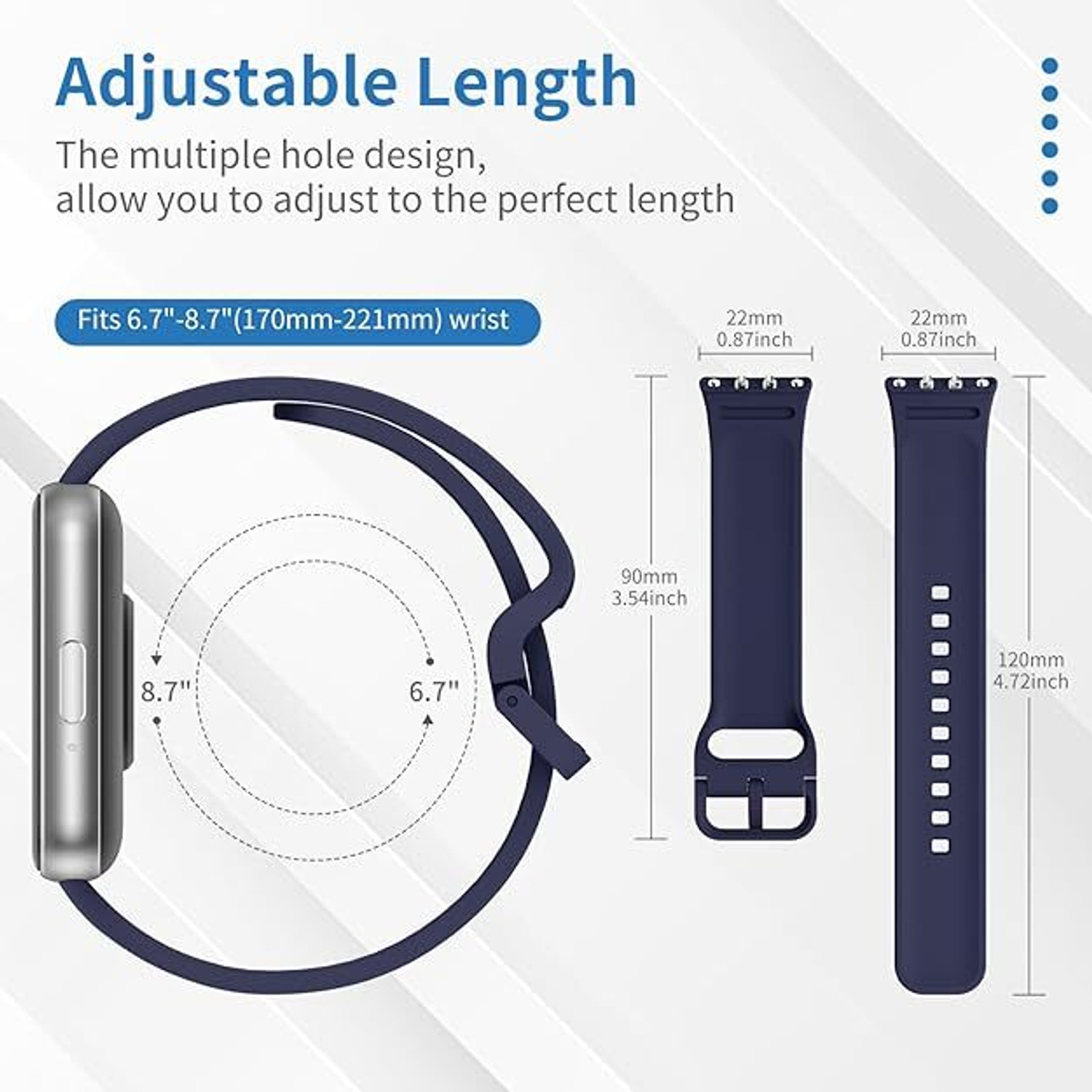 Image of JOBINKA Flexible Silicone Replacement Strap Compatible With Sam Galaxy Fit 3 (Pack Of 2) Smart Watch Strap