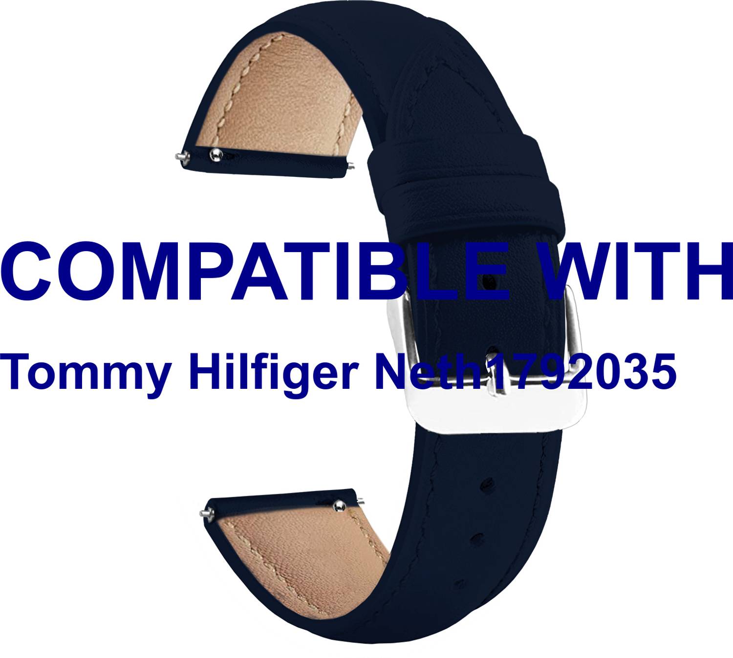 ACM WSM14B22BL4052 Watch Strap Leather Belt 22mm for |Tommy