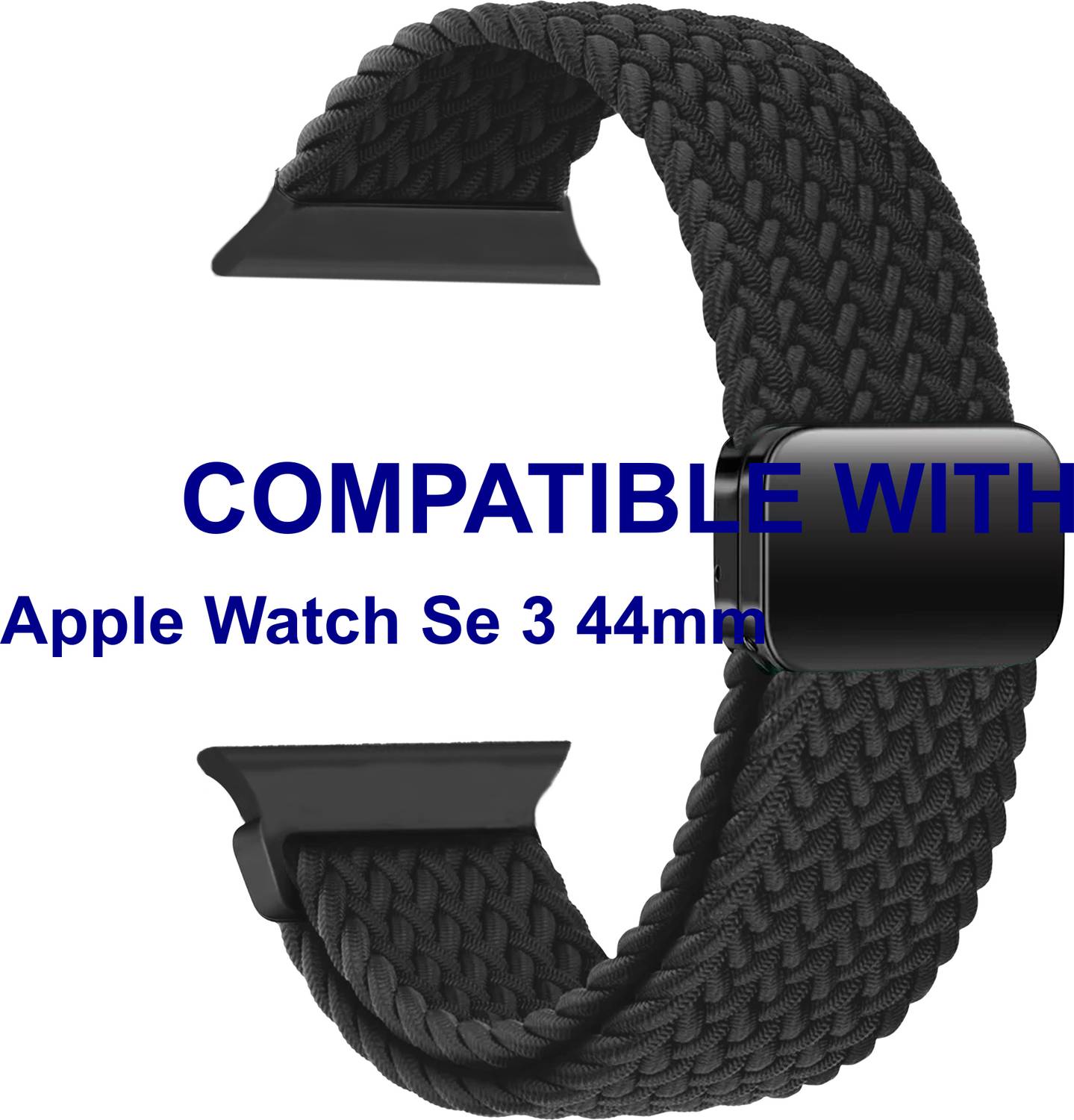 ACM WSM26N40BK1714 Sliding 44mm 49mm Watch Strap Woven Braided Magnetic for Apple Watch Se 3 44mm Smartwatch Black Smart Watch Strap