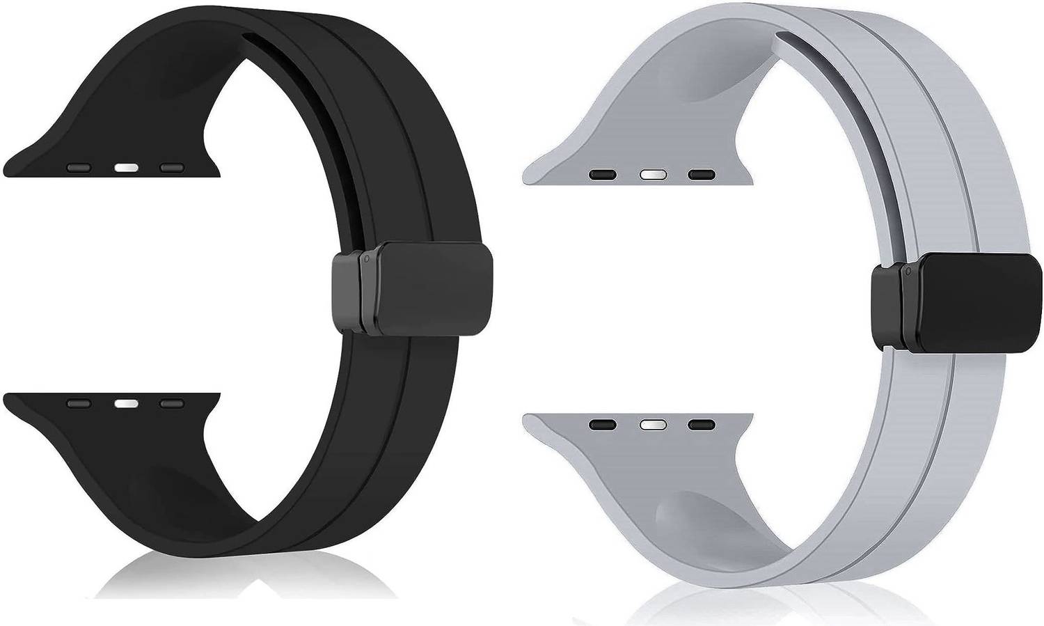 BLACK LOVIES 22 mm Soft Silicon Magnetic Smart Watch Strap Belt for Ultra Watch 49 mm, Series 8 / 7 45 mm, Series 6 / 5 / 4 44 mm, Series 3 / 2 / 1 42 mm, T800 Ultra, Watch 8 Ultra, i8 Pro Max, W26, T800 Smart Watch Strap