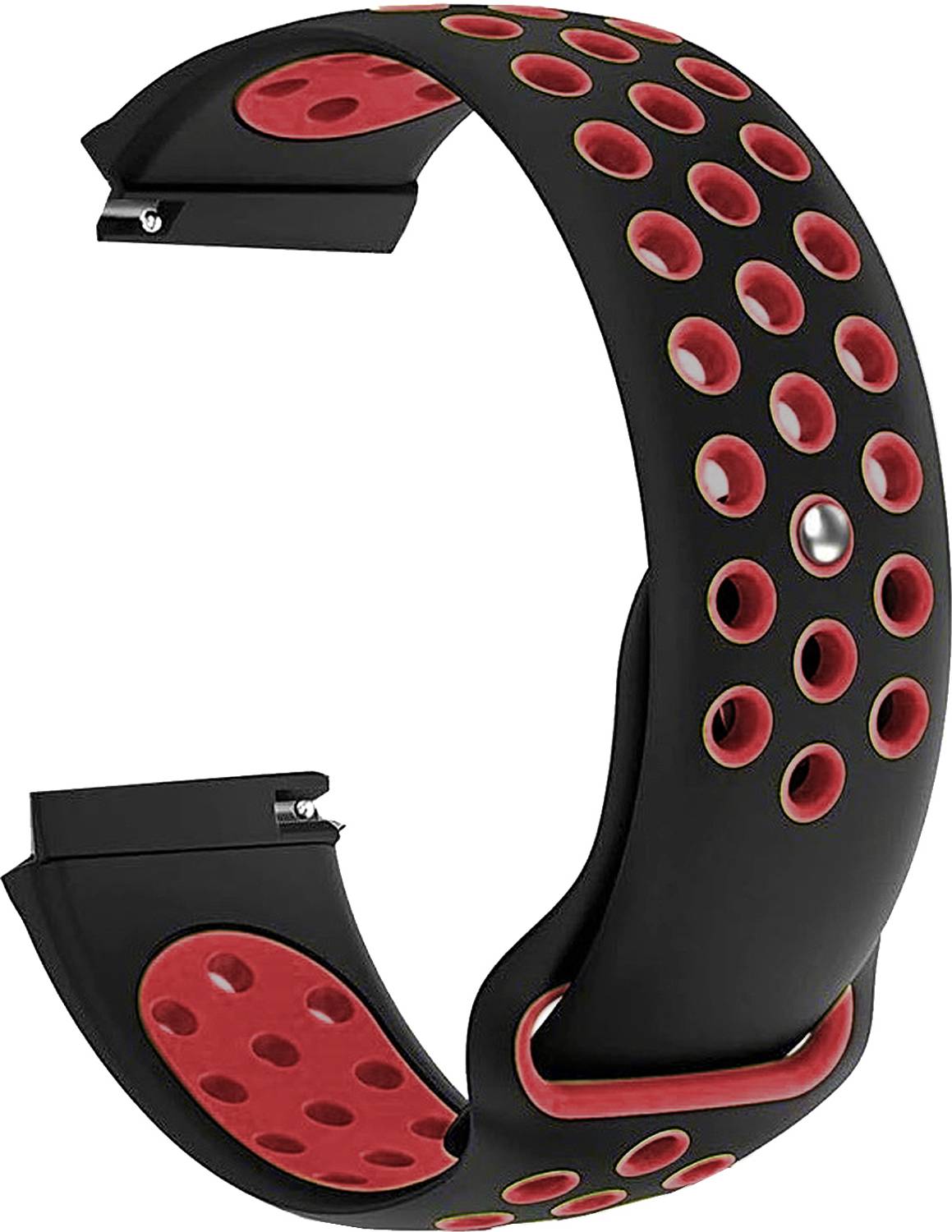 ACM Watch Strap Silicone for Tagg Verve Engage Smartwatch Black & Red Smart Watch Strap