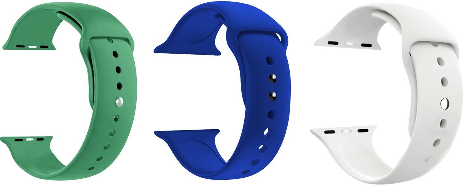 Antoj Smart Watch Strap Belt for Ultra Watch 49 mm, Series 8 / 7 45 mm, Series 6 / 5 / 4 44 mm, Series 3 / 2 / 1 42 mm, T800 Ultra, Watch 8 Ultra, i8 Pro Max, W26, T800.(light green,royal blue,white) Smart Watch Strap