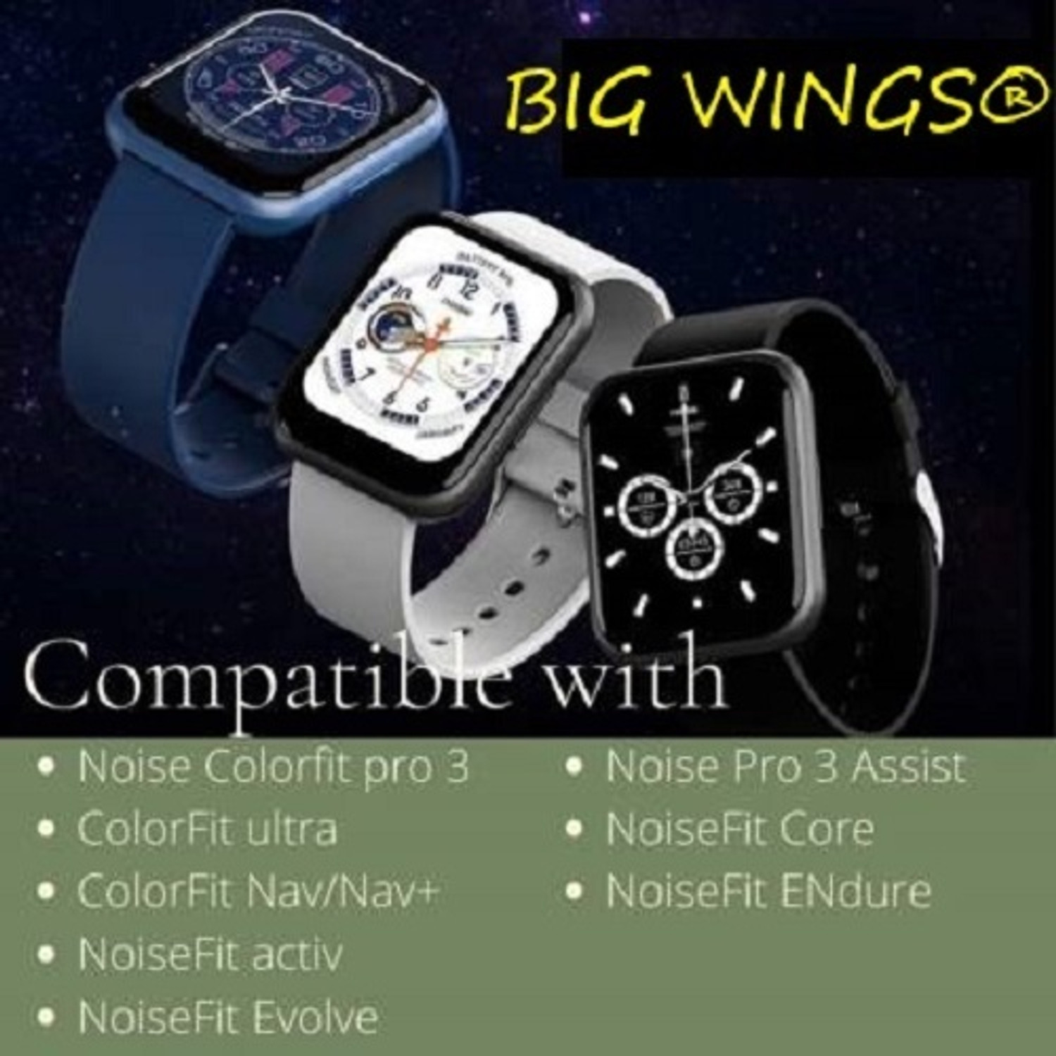 Image of Big Wings 22mm Soft Silicone Strap Compatible with AMAZFIT GTR 4 / FALCON Smart Watch Strap