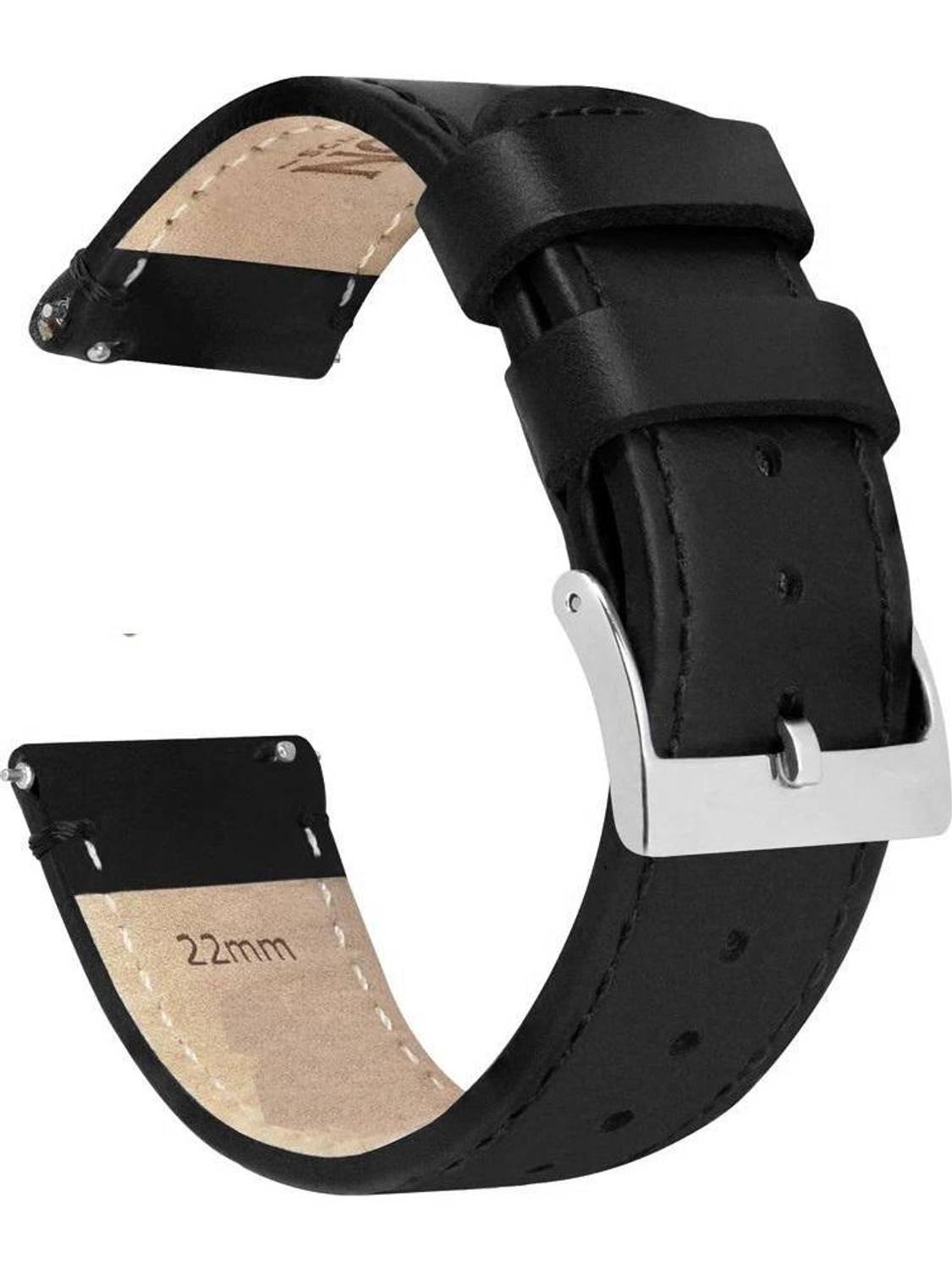 BLACK LOVIES 22LDR11 22 mm Genuine Leather Watch Strap