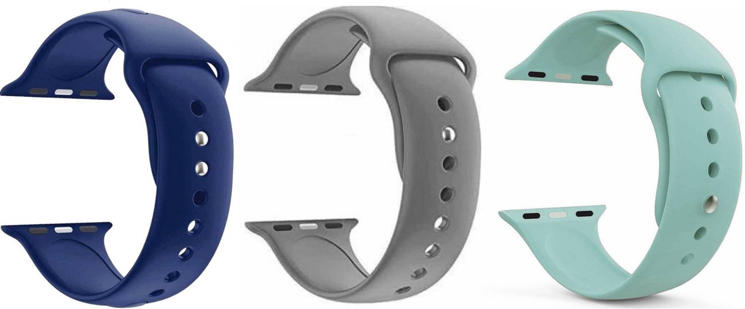 Antoj Smart Watch Strap Belt for Ultra Watch 49 mm, Series 8 / 7 45 mm, Series 6 / 5 / 4 44 mm, Series 3 / 2 / 1 42 mm, T800 Ultra, Watch 8 Ultra, i8 Pro Max, W26, T800.(blue,grey,sky blue ) Smart Watch Strap
