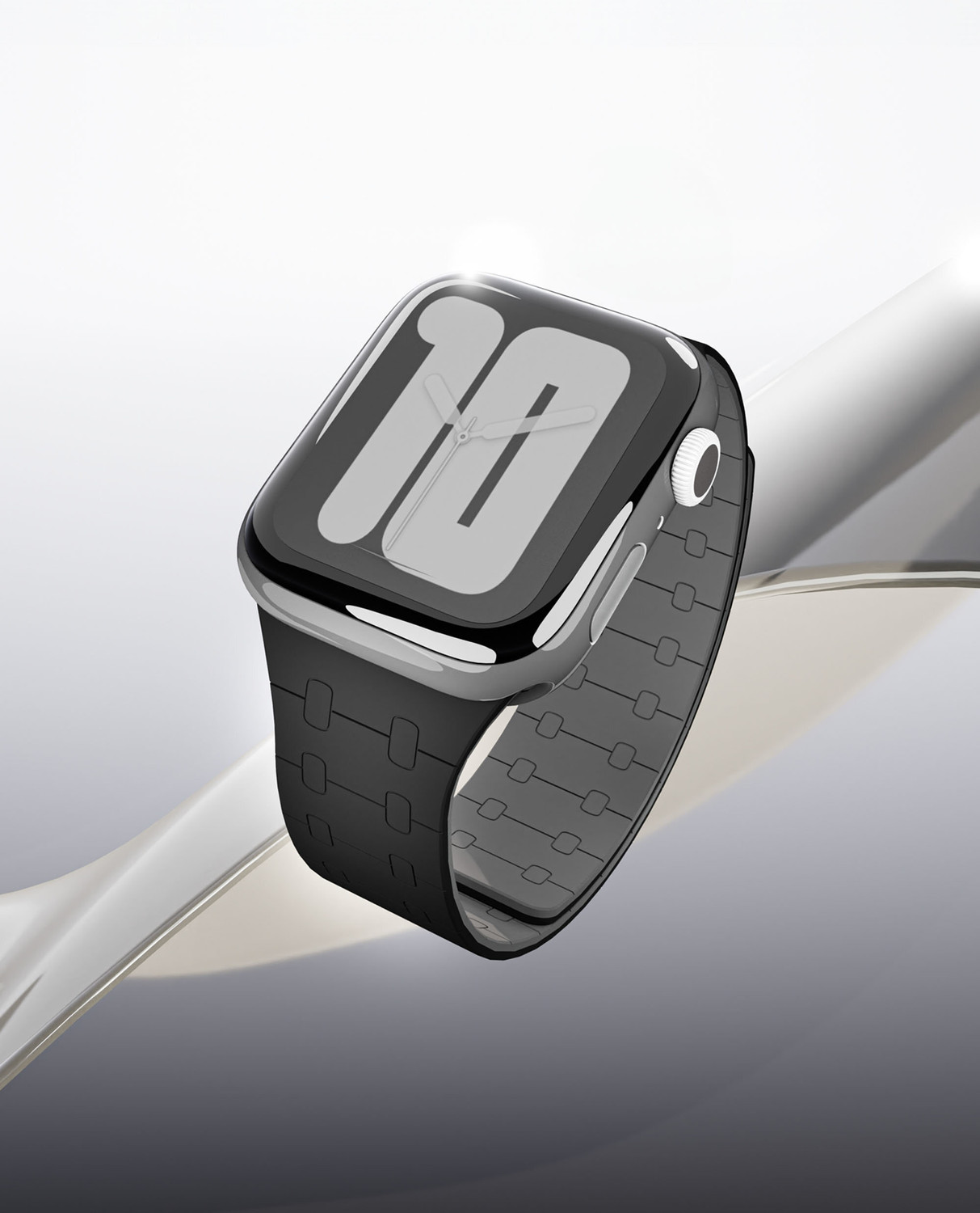 Image of DailyObjects 13 cm Black Lightweight Velour Snap On Smartwatch Wrist Band /Straps | Compatible With Apple Watchbands (38 /40 /41mm) | High Strength Silicone With Water Resistant Material | Magnetic Closure | Adjustable Strap For Apple Ultra iWatch Series SE 9 8 7 6 5 4 3 2 1 Smart Watch Strap