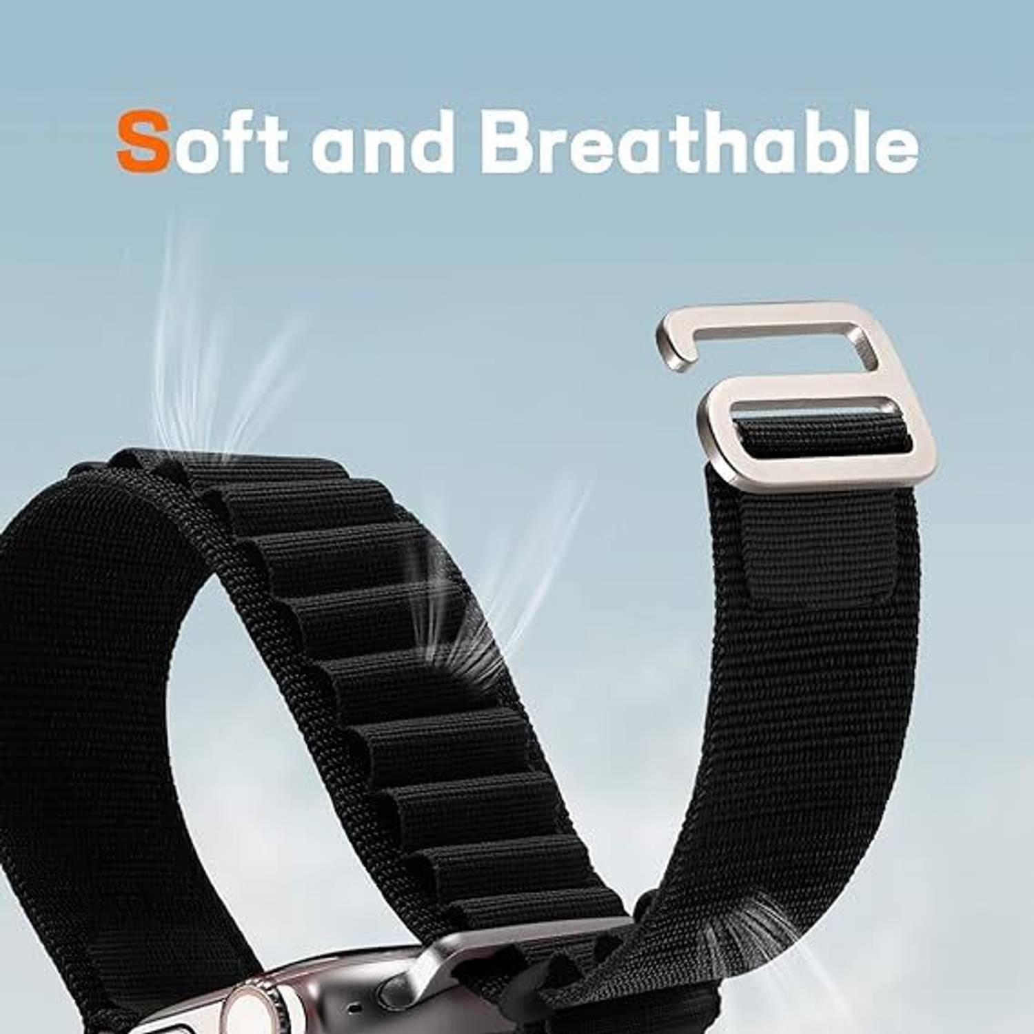 Swapit Compatible with iWatch Ultra Band 49mm 45mm 44mm 42mm Rugged Alpine Loop Nylon Sport Bands with Titanium G-Hook Watch Not Included Smart Watch Strap