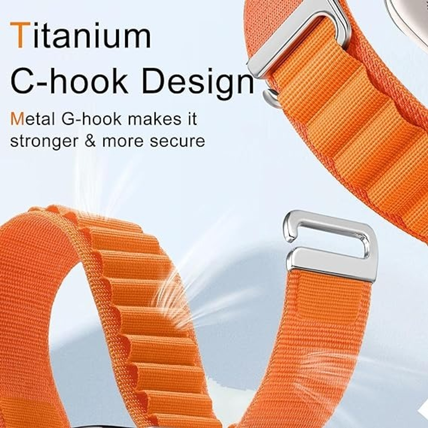 Image of Vaku Luxos 2 cm Alpino iwatch Strap Nylon Loop for 42|44|45|49mm Adjustable Band Strap Smart Watch Strap