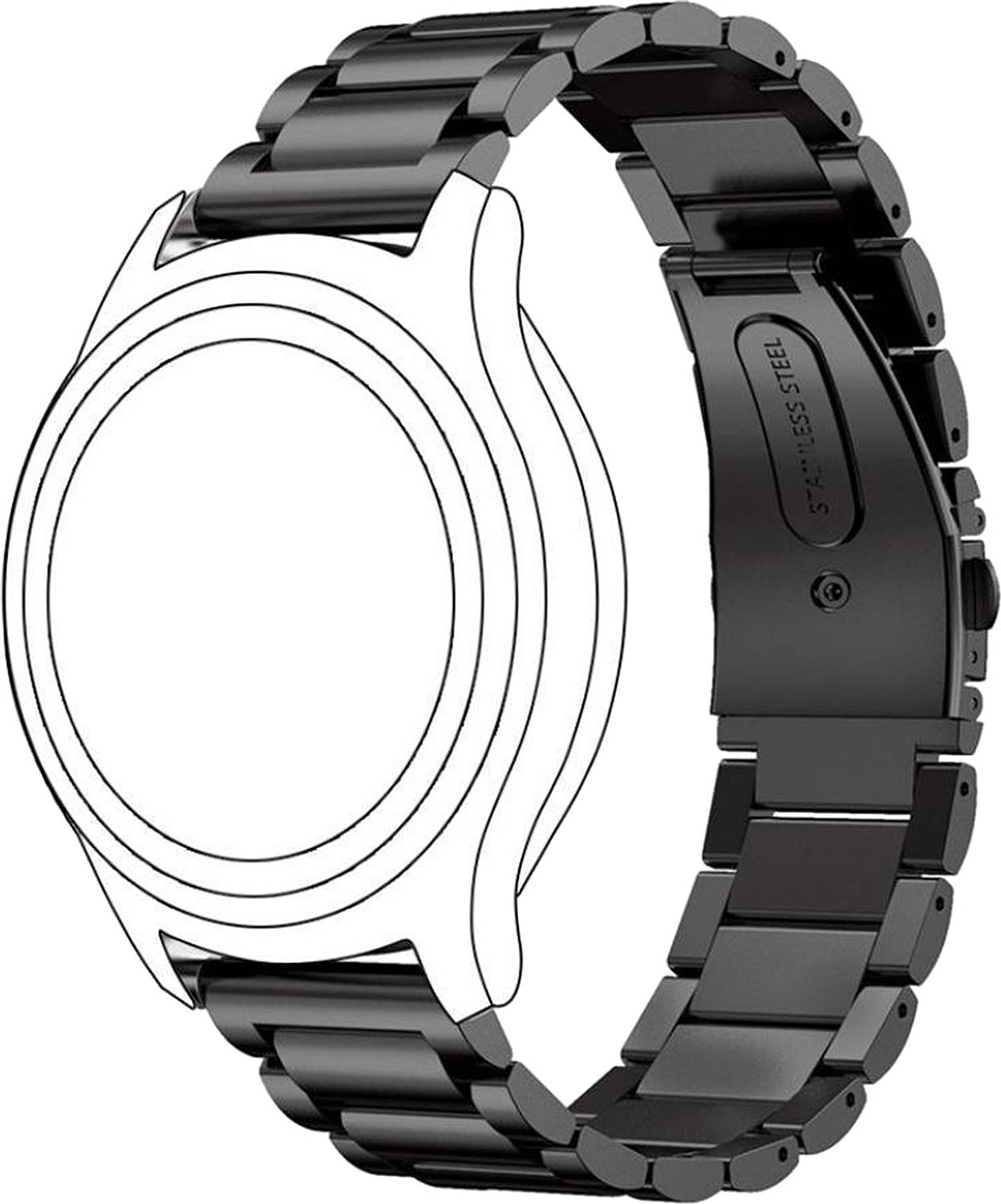 ACM Metal Watch Strap for Noise Colorfit Qube 2 Black - Image 2