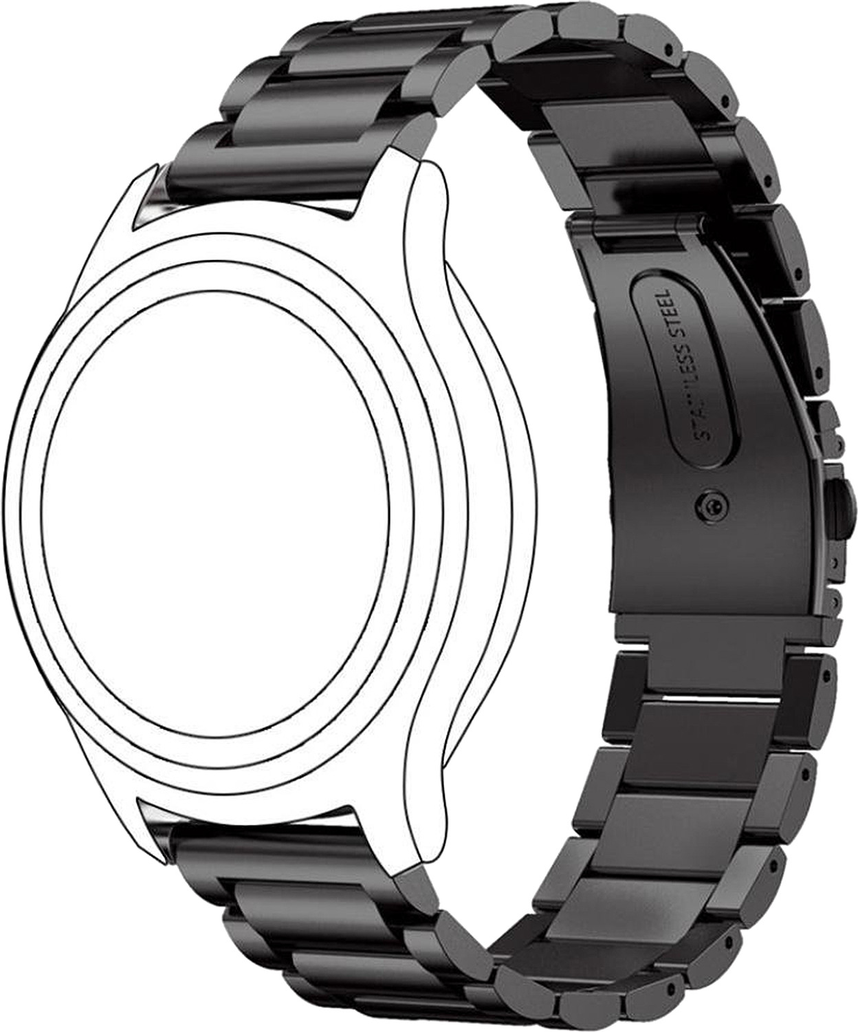 Image of ACM Watch Strap Metal for Fastrack Revoltt Fs1 Pro Smartwatch Belt Band Black 3776034 mm Stainless Steel Watch Strap