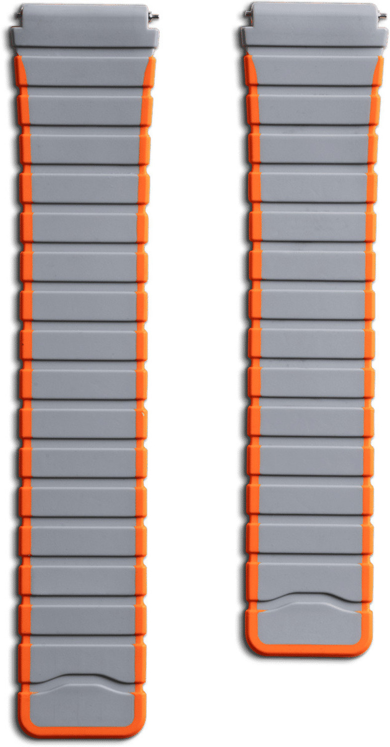 Image of DailyObjects 13 cm Grey-Orange Rim Snap On Universal WatchBand for Samsung /OnePlus /Fitbit Smartwatches (22mm) Smart Watch Strap Smart Watch Strap