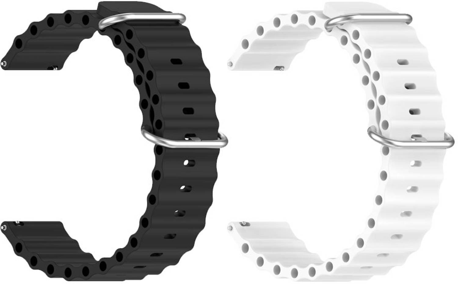 AOnes Pack of 2 Ocean Silicone Watch Bands for Boat Wave Active Smart Watch Strap