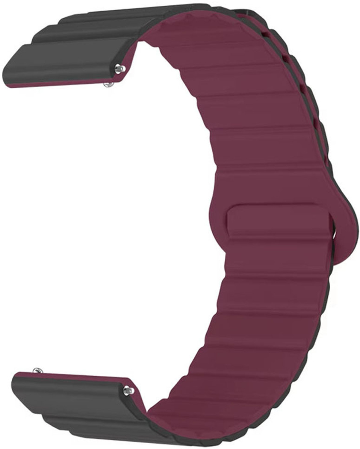 Image of AOnes 22mm Watch Strap Magnetic Silicone Classy Color Belt for Fastrack Optimus 2 Pro Smart Watch Strap (Black, Purple)