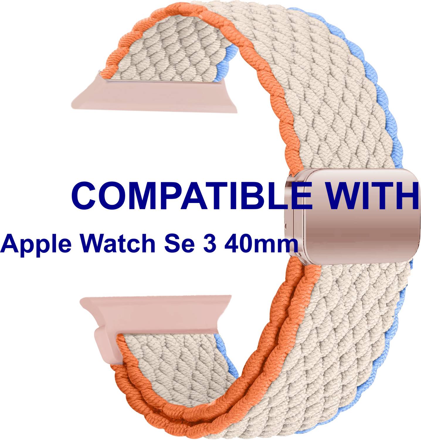ACM WSM26N40WT1715 Sliding 44mm 49mm Watch Strap Woven Braided Magnetic for Apple Watch Se 3 40mm Smartwatch White Smart Watch Strap