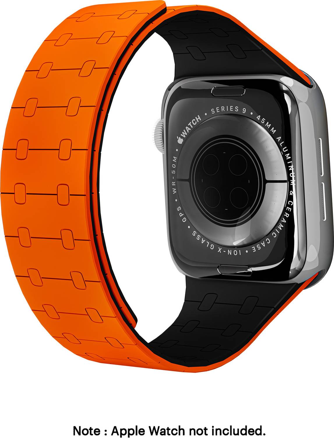 DailyObjects 13 cm Orange Lightweight Velour Snap On Smartwatch Wrist Band/Straps | Compatible With Apple Watchbands (38/40/41mm) | High Strength Silicone With Water Resistant Material | Magnetic Closure | Adjustable Strap For Apple Ultra iWatch Series SE 9 8 7 6 5 4 3 2 1 Smart Watch Strap