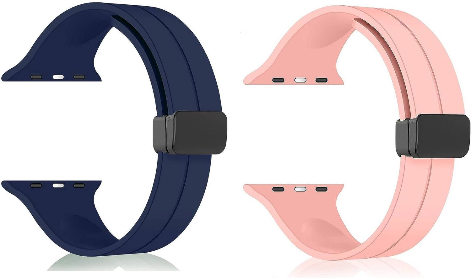 BLACK LOVIES 22 mm Soft Silicon Magnetic Smart Watch Strap Belt for Ultra Watch 49 mm, Series 8 / 7 45 mm, Series 6 / 5 / 4 44 mm, Series 3 / 2 / 1 42 mm, T800 Ultra, Watch 8 Ultra, i8 Pro Max, W26, T800 Smart Watch Strap