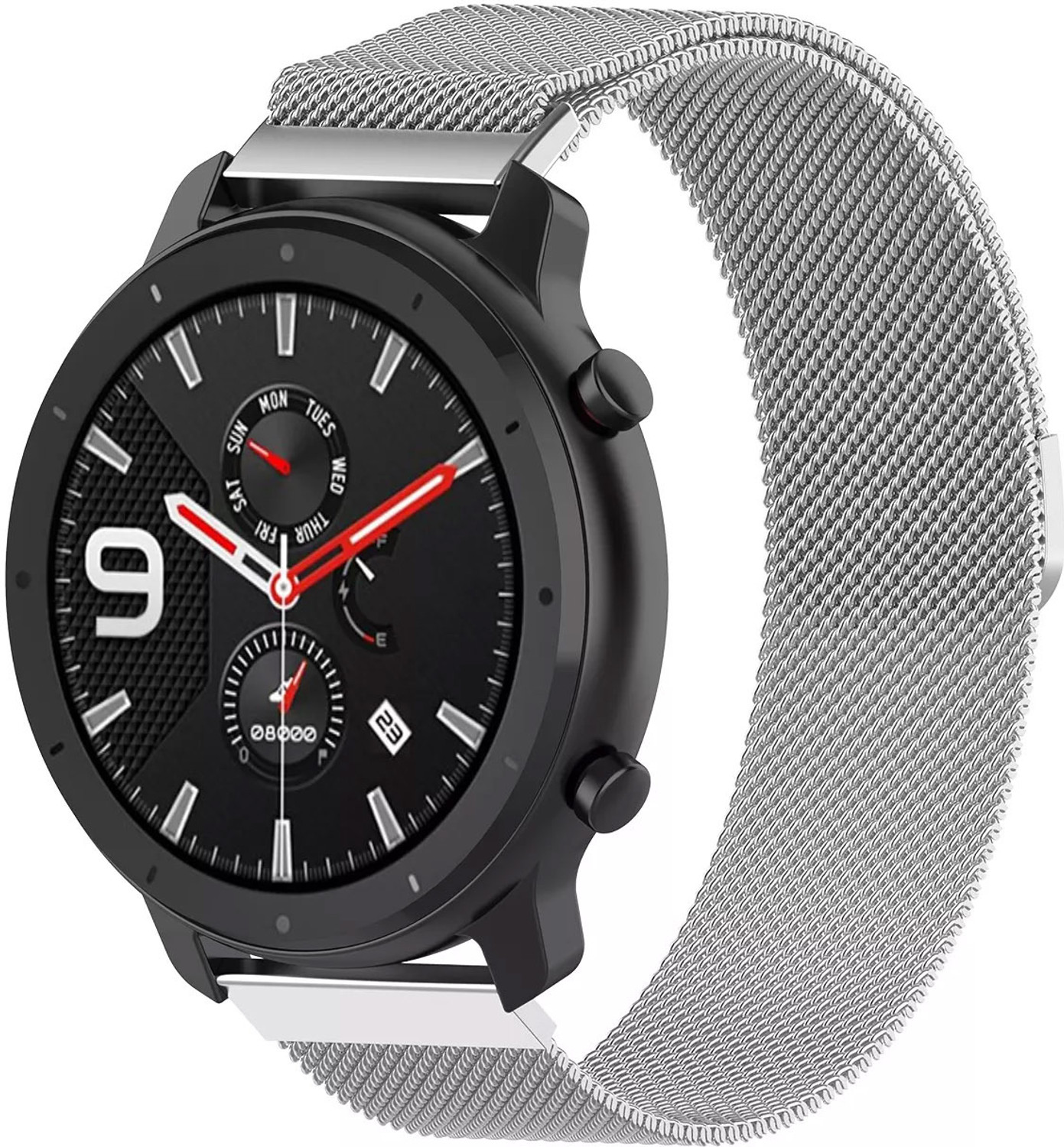 Image of AOnes Metal Magnetic Loop Chain Strap for Boult Crownr Pro 1.43 Inch Smart Watch Strap