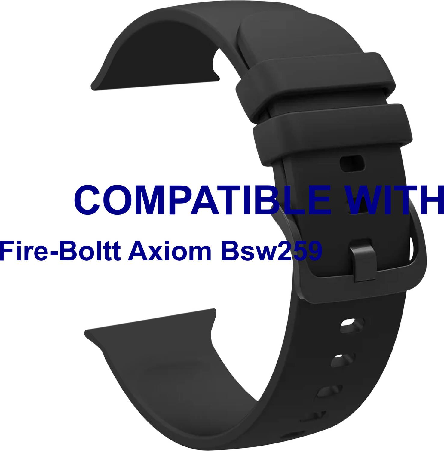 ACM WSM24L40BK1697 Sliding 44mm 49mm Watch Strap Silicone Color Hook for Fire-Boltt Axiom Bsw259 Smartwatch Black Smart Watch Strap