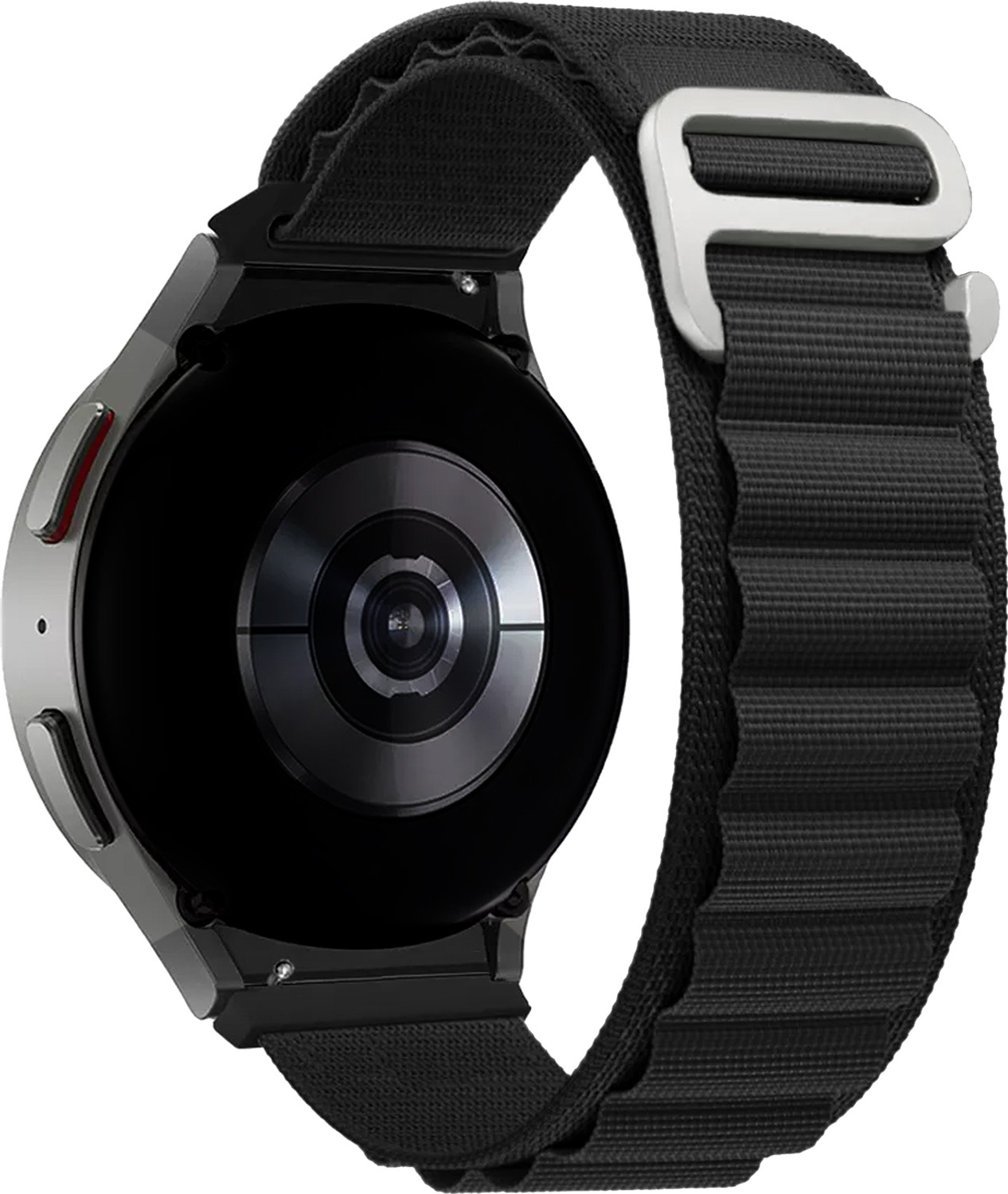 Image of ACM Watch Strap Nylon Hook for Noise Noisefit Twist Go Smartwatch Belt Band Black Smart Watch Strap