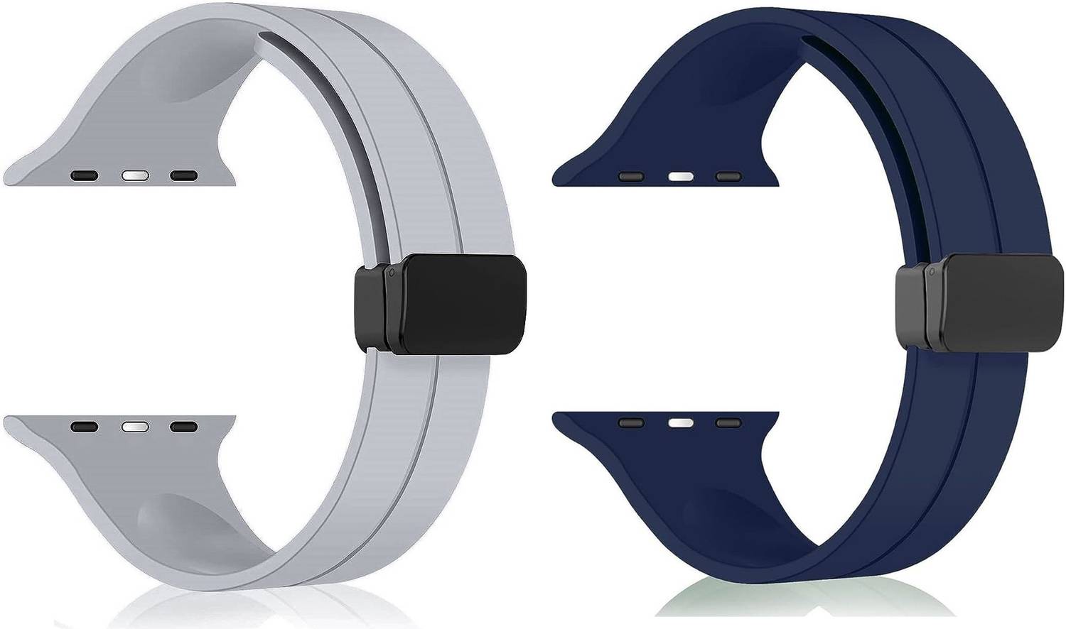 BLACK LOVIES 22 mm Soft Silicon Magnetic Smart Watch Strap Belt for Ultra Watch 49 mm, Series 8 / 7 45 mm, Series 6 / 5 / 4 44 mm, Series 3 / 2 / 1 42 mm, T800 Ultra, Watch 8 Ultra, i8 Pro Max, W26, T800 Smart Watch Strap